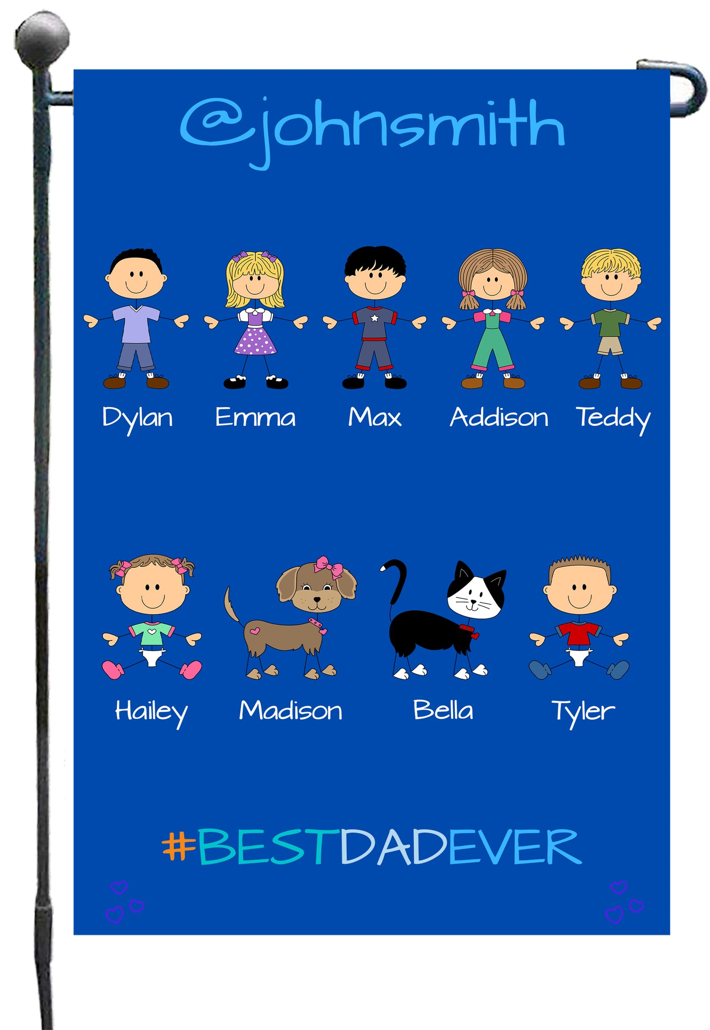 Personalized Dog Cat Pets Best Ever Grandpa, Uncle, Dad, Husband or Brother's Garden Flag