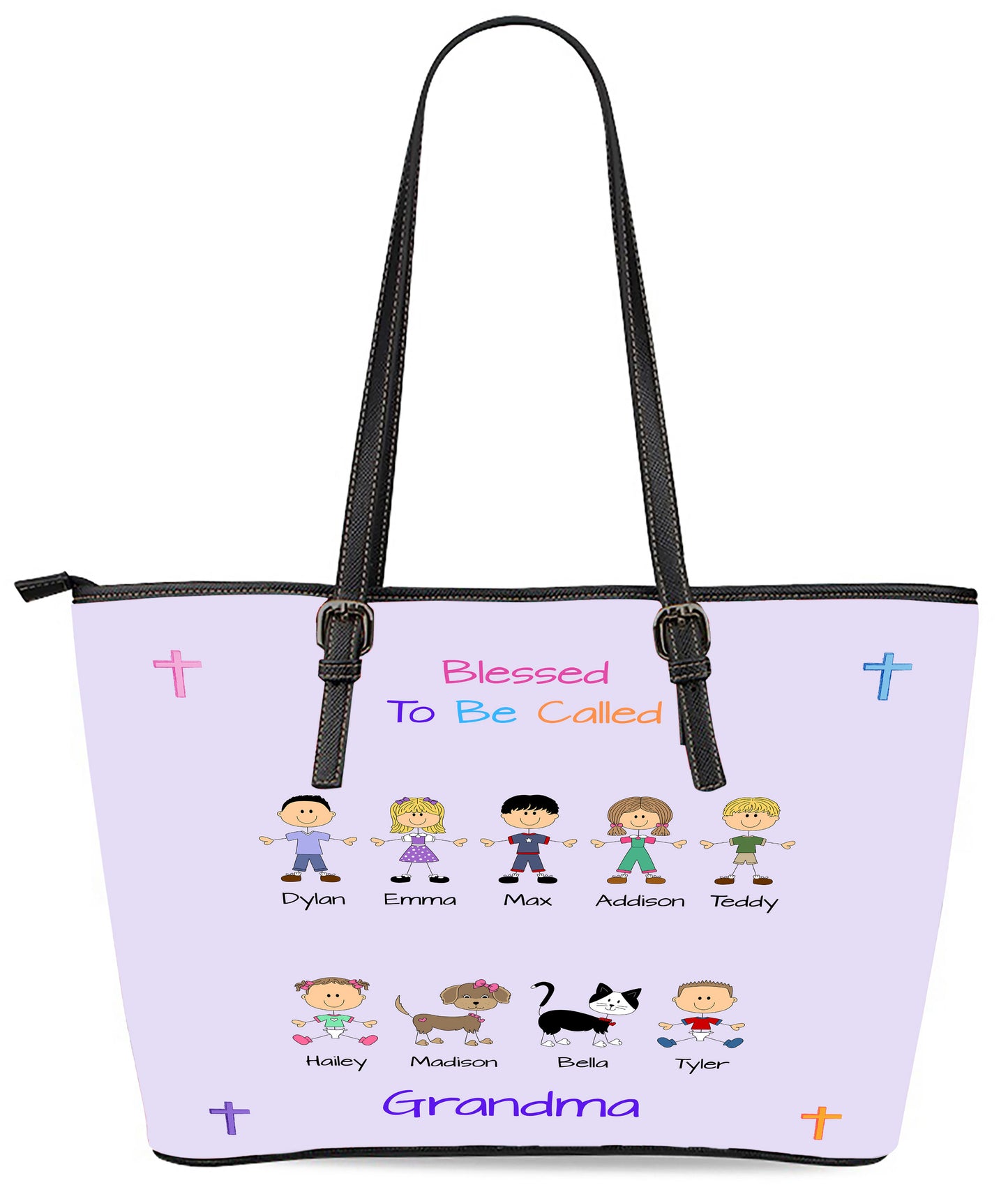 Personalized Blessed to be Called Dog Cat Pets Grandma, Aunt, Mom, Wife or Sister Euramerican Tote Bag