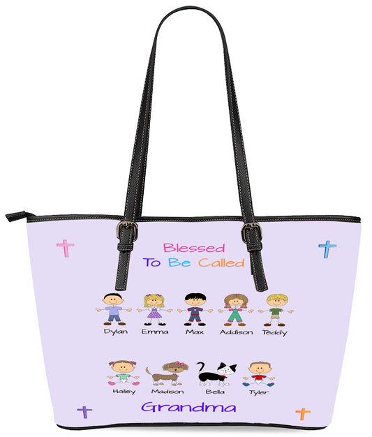 Personalized Blessed to be Called Dog Cat Pets Grandma, Aunt, Mom, Wife or Sister Euramerican Tote Bag