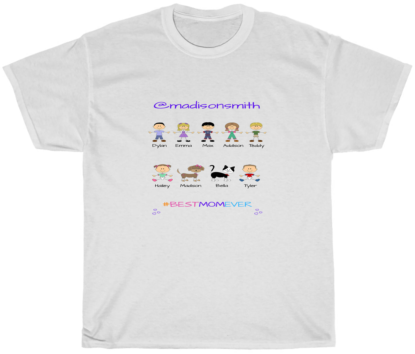 Personalized Dog Cat Pets Best Ever Grandma, Aunt, Mom, Wife or Sister Women's Cotton T-Shirt