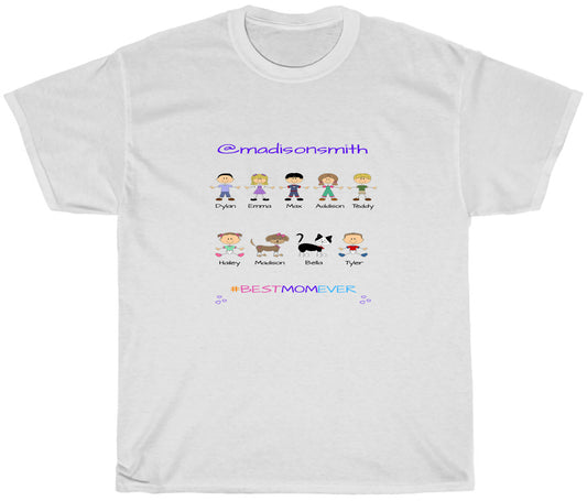 Personalized Dog Cat Pets Best Ever Grandma, Aunt, Mom, Wife or Sister Women's Cotton T-Shirt