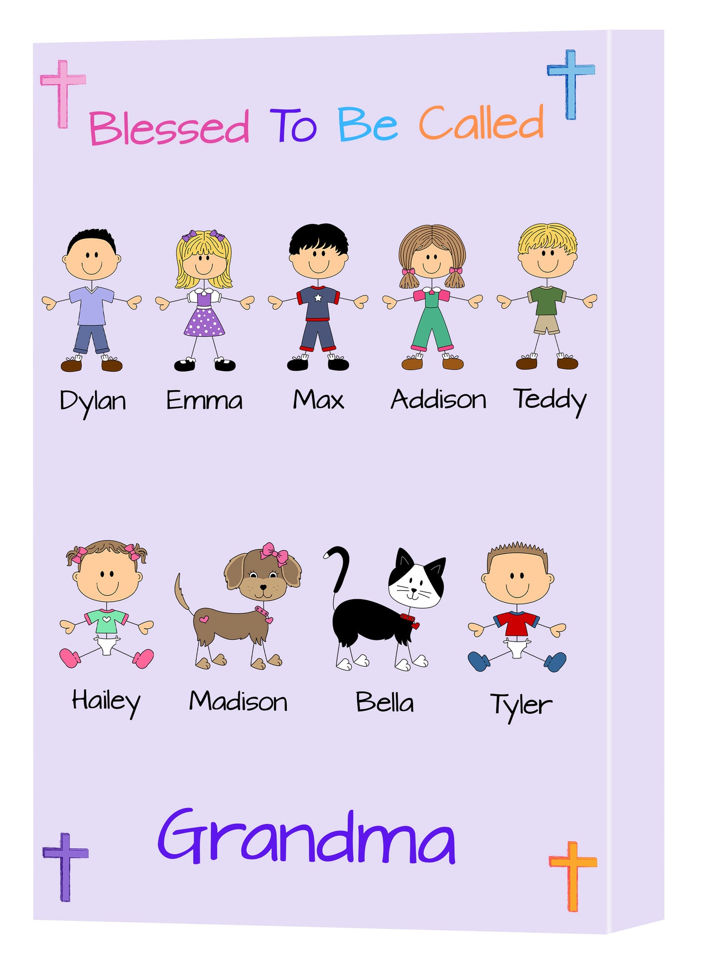 Personalized Blesses To Be Called Dog Cat Pets Grandma, Aunt, Mom, Wife or Sister Canvas Print Wall Art Décor