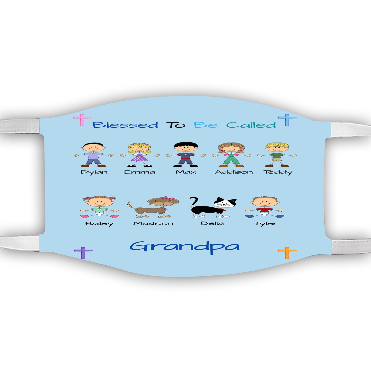 Personalized Blessed to be Called Dog Cat Pets Grandpa, Uncle, Dad, Husband or Brother Face Mask