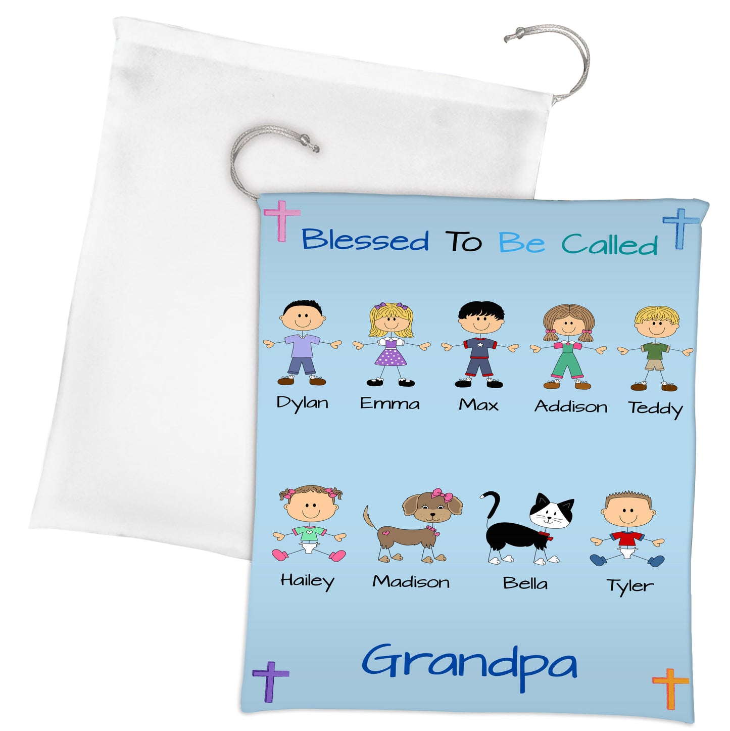 Personalized Blessed to be Called Dog Cat Pets Grandpa, Uncle, Dad, Husband or Brother Gift Bag