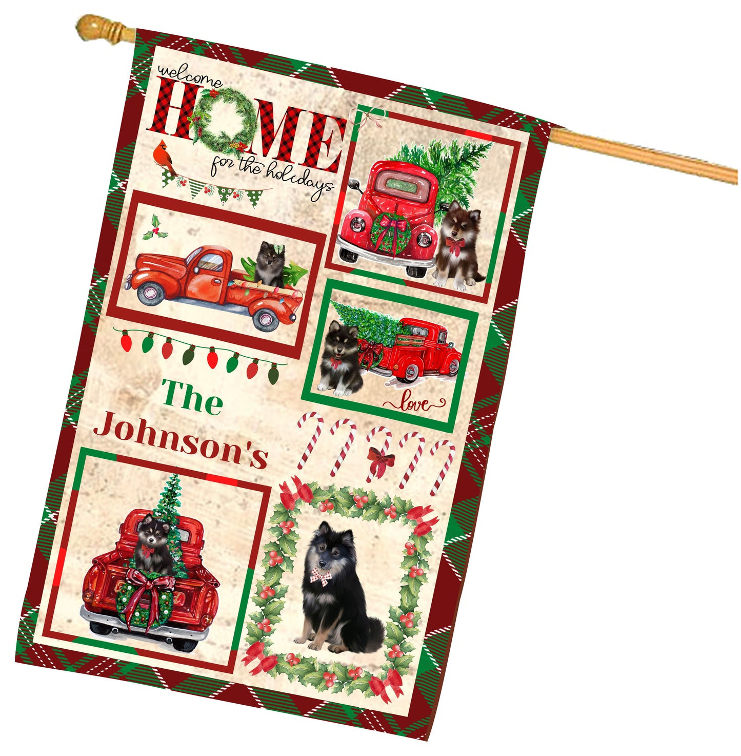 Personalized Welcome Home For Holidays House Flag