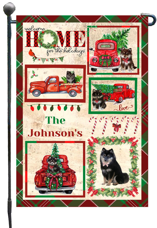 Personalized Welcome Home For Holidays Garden Flag
