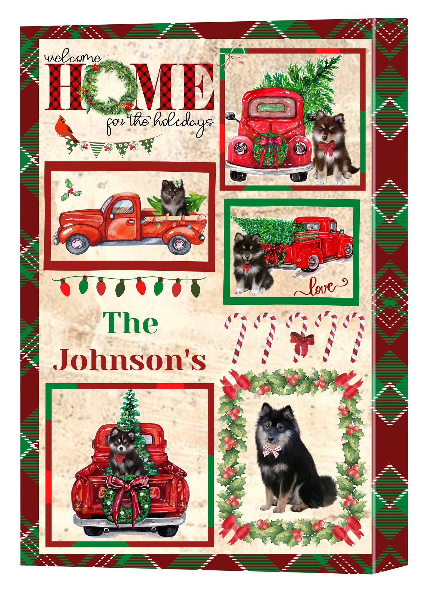 Personalized Welcome Home For Holidays Canvas Print Wall Art Décor