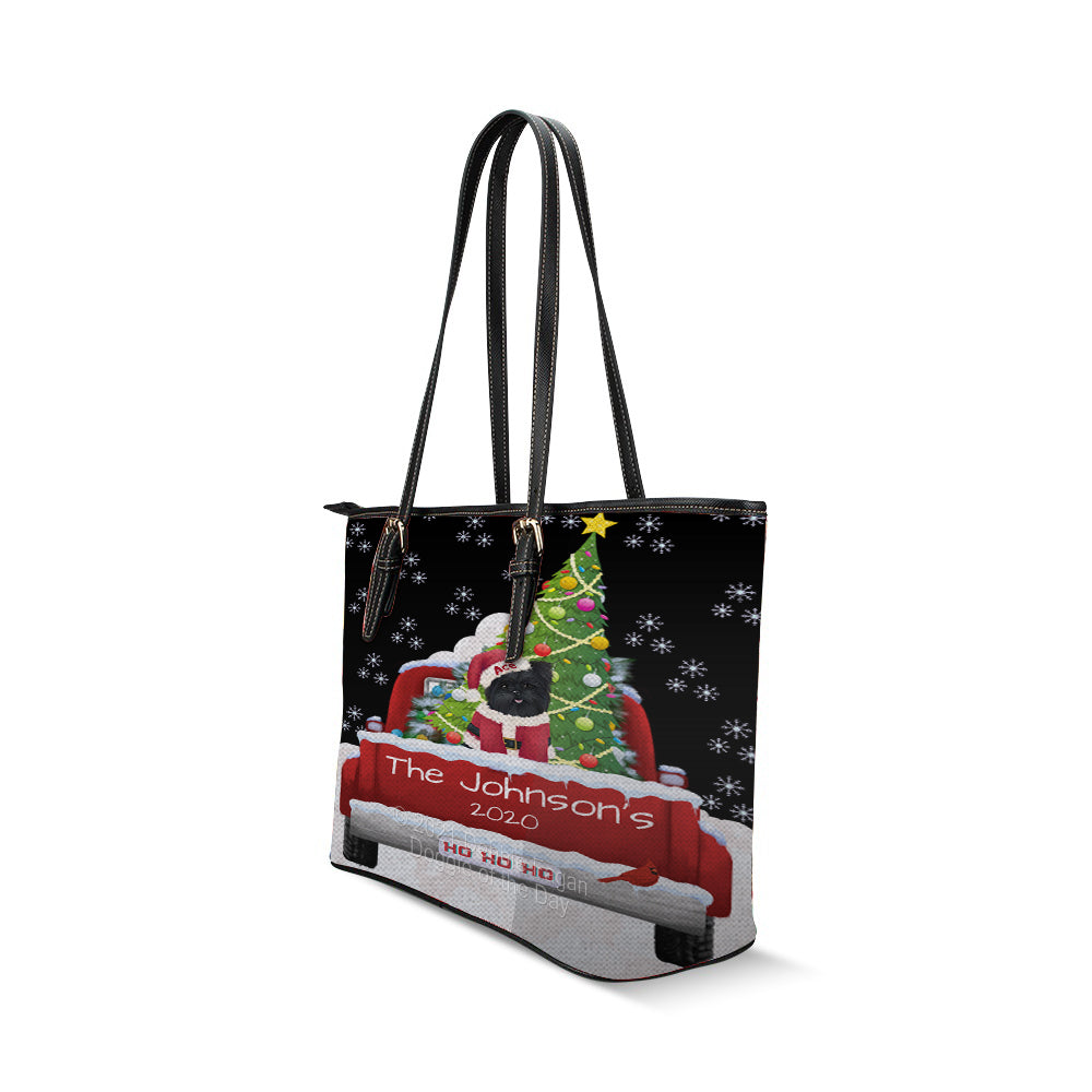 Personalized Travlin' Home for the Holidays Red Truck Affenpinscher Dog Euramerican Tote Bag TTBPERZ48001
