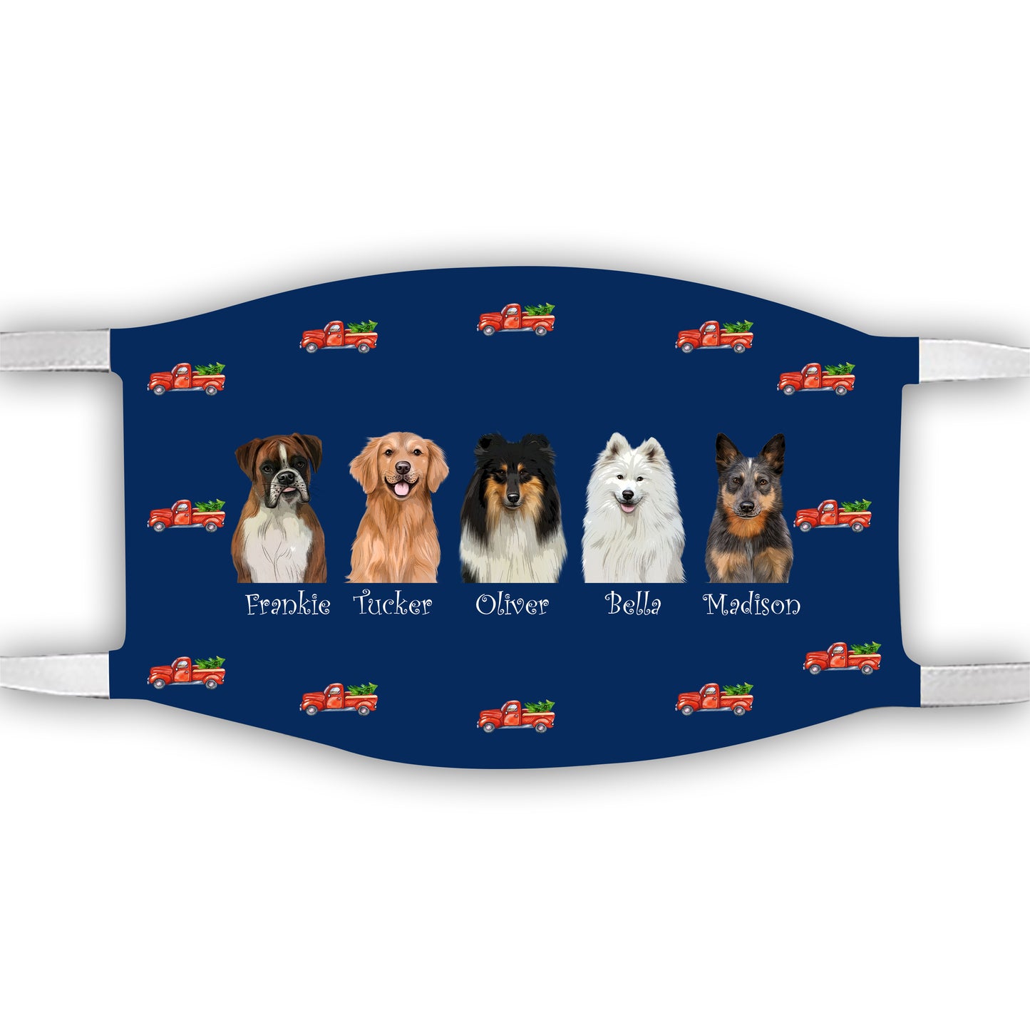 Personalized Express Red Truck Dog Cat Pets Face Mask