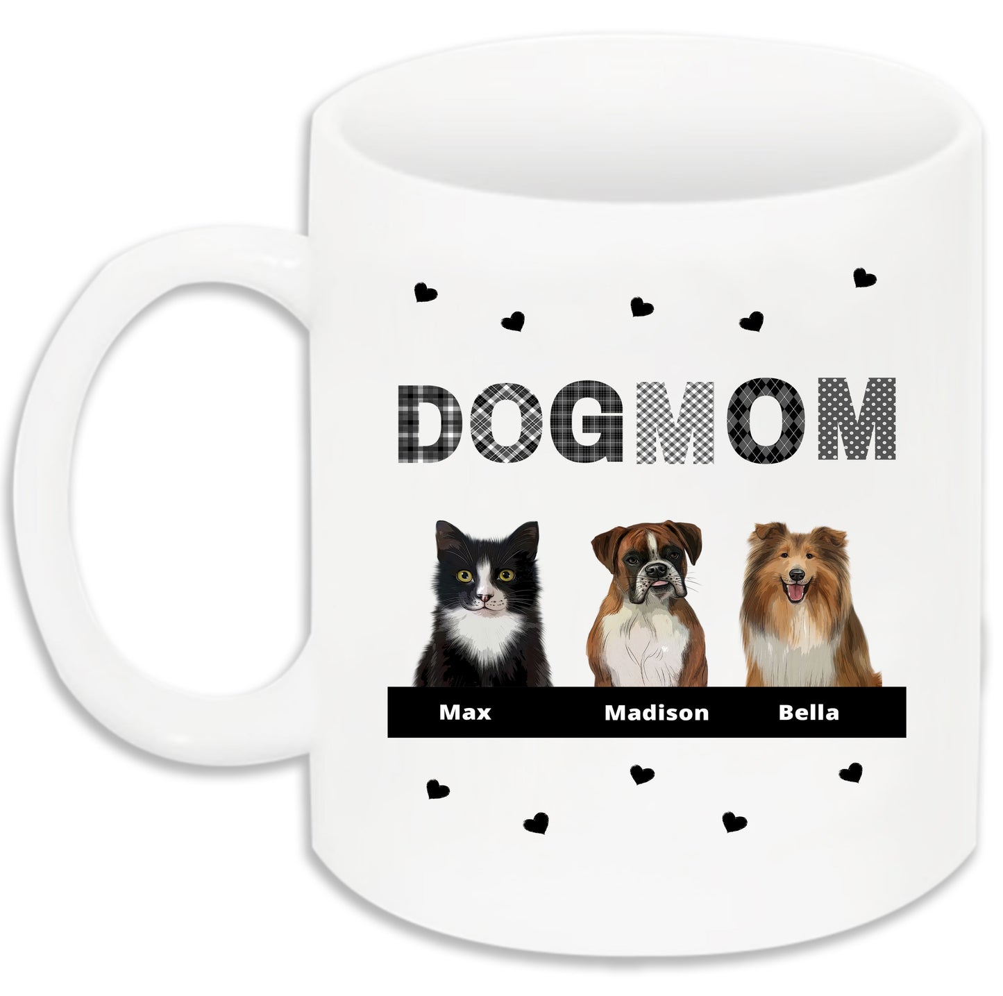 Personalized DOG MOM 11 OZ Coffee Mug 1 to 10 Pets