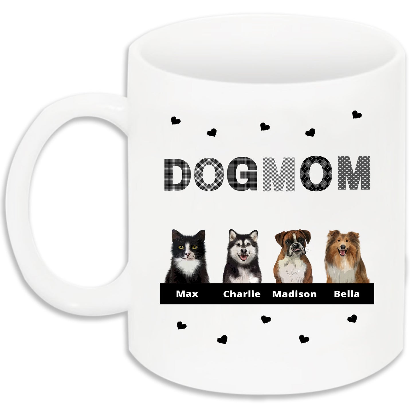 Personalized DOG MOM 11 OZ Coffee Mug 1 to 10 Pets