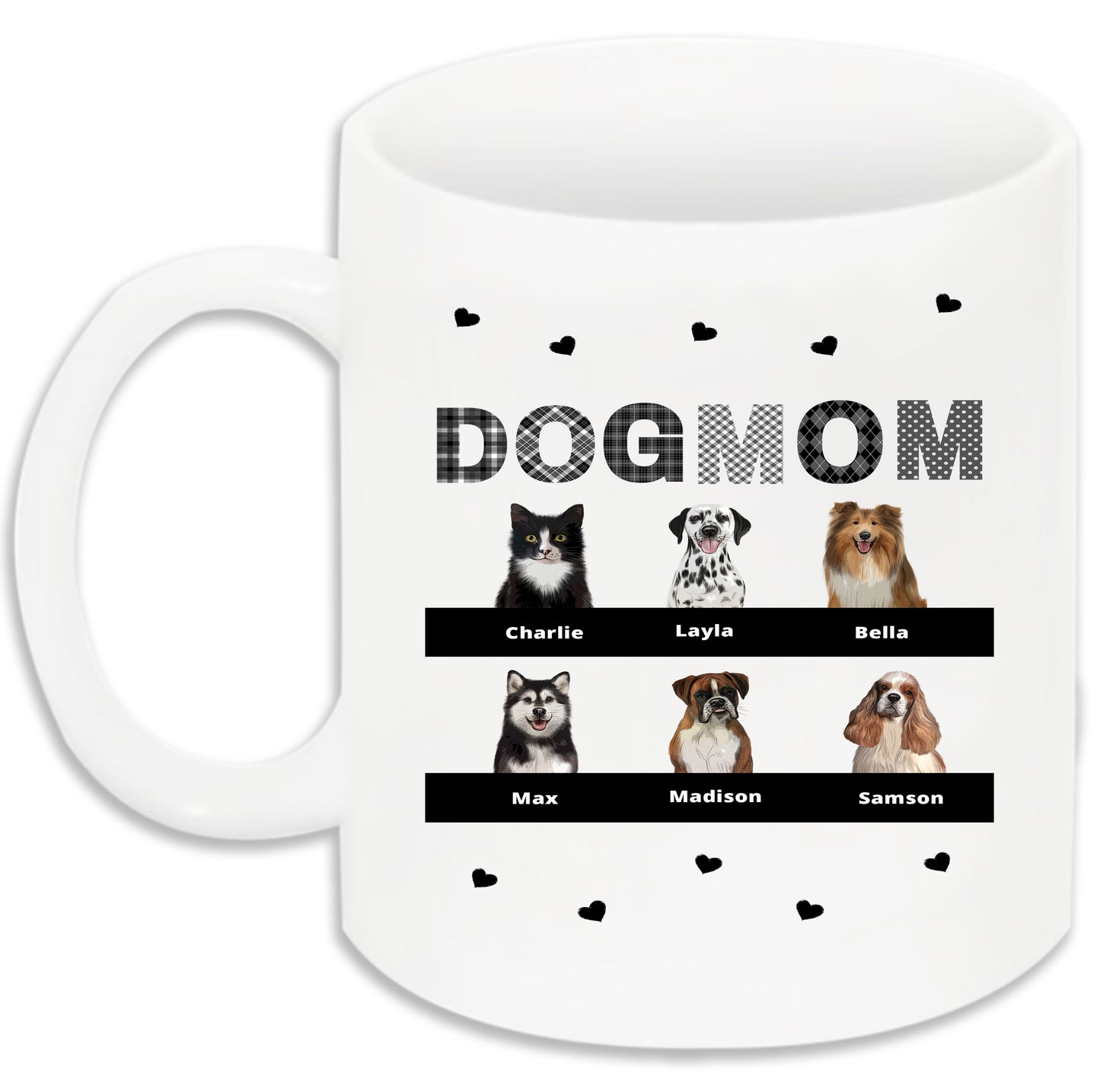 Personalized DOG MOM 11 OZ Coffee Mug 1 to 10 Pets