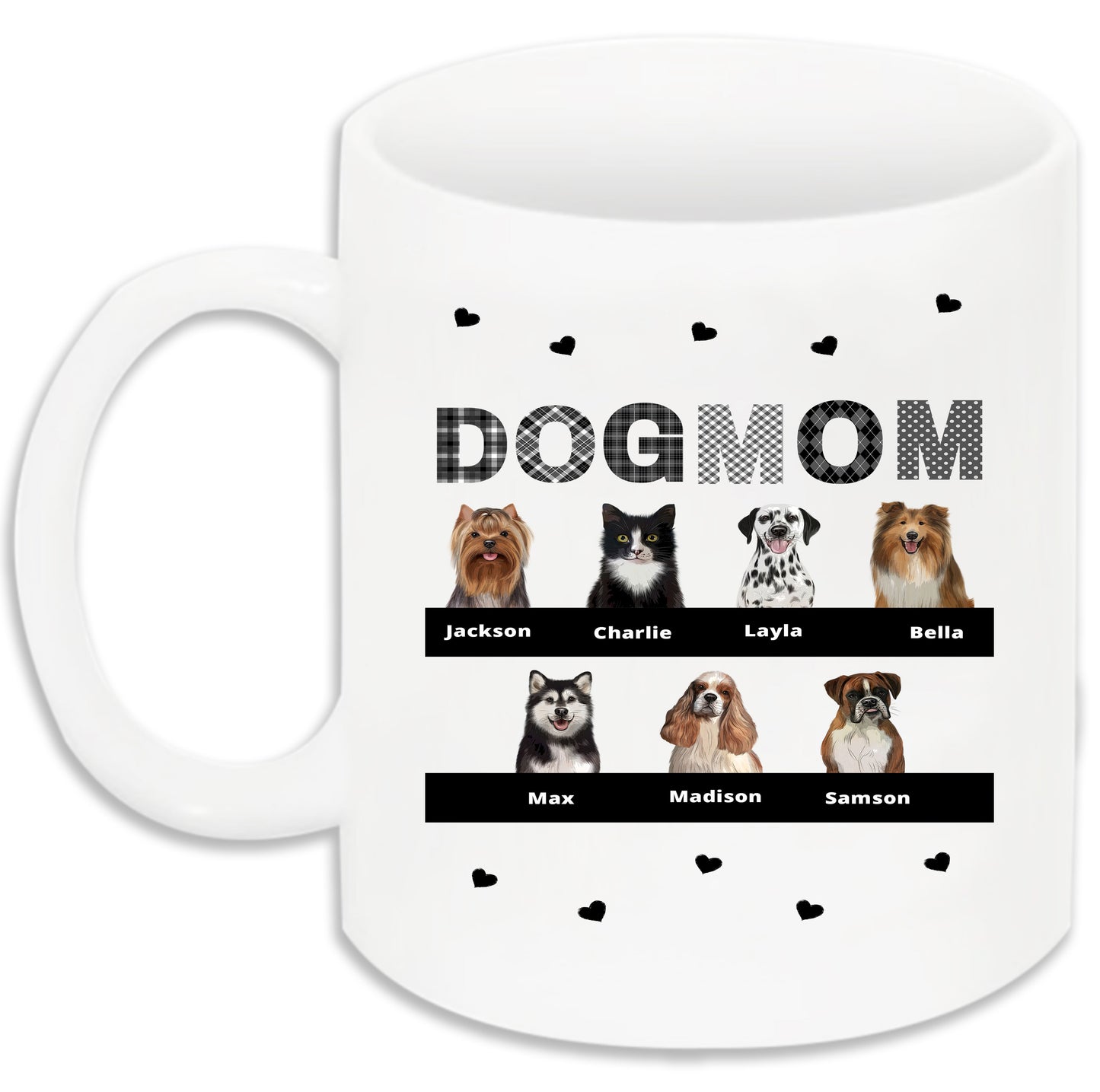 Personalized DOG MOM 11 OZ Coffee Mug 1 to 10 Pets