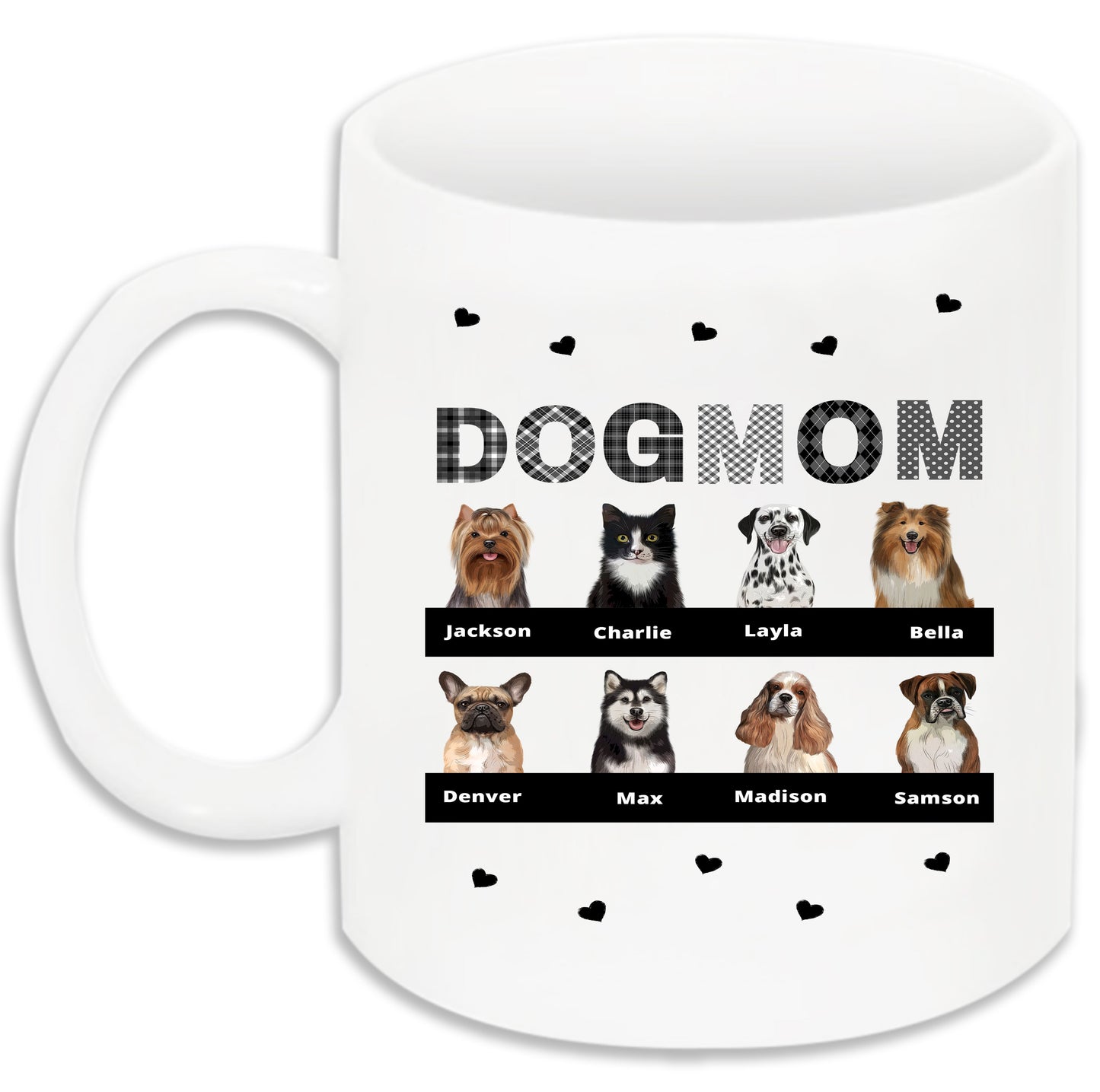 Personalized DOG MOM 11 OZ Coffee Mug 1 to 10 Pets