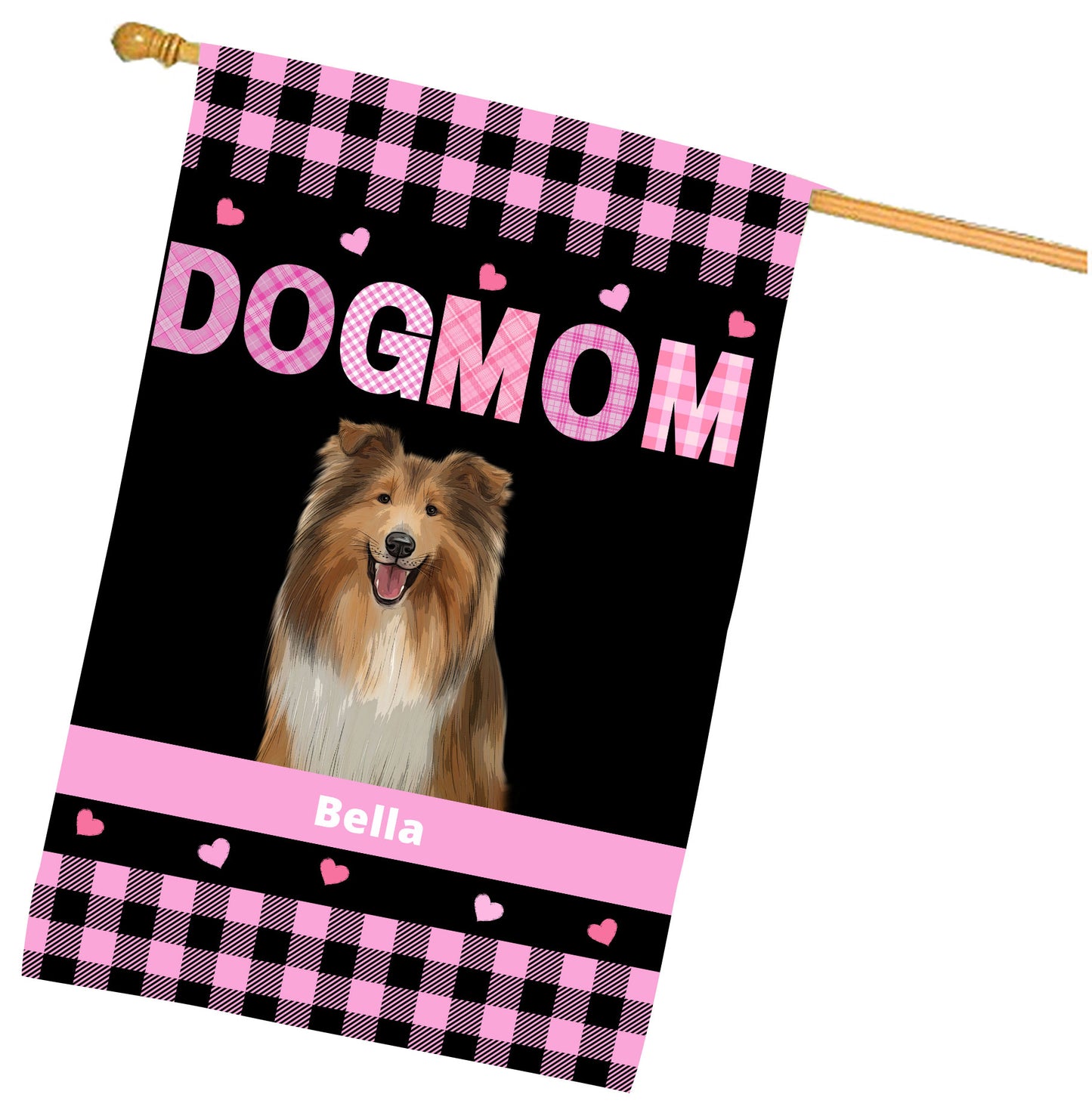 Personalized Dog MOM House Flag