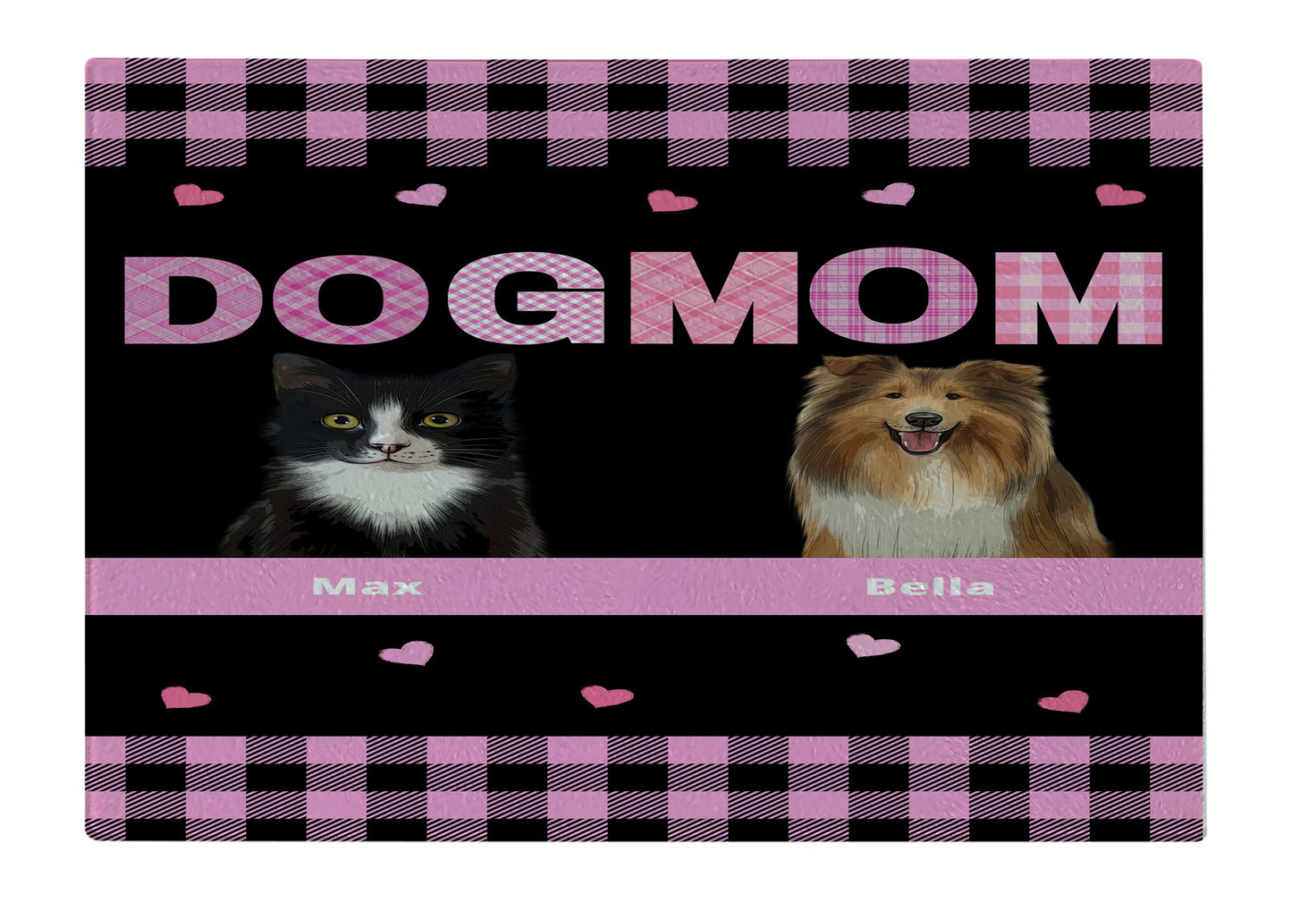 Personalized Dog MOM Cutting Board 1 to 10 Pets