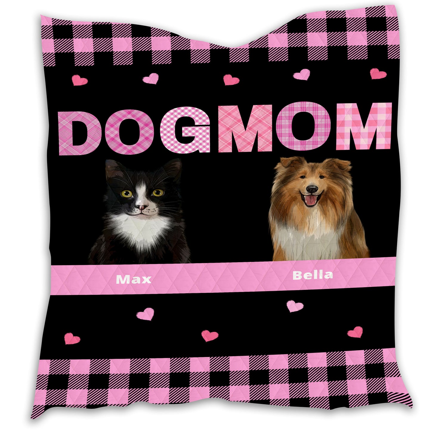 Personalized Dog Cat Pet Mom Quilt 1-10 Pets