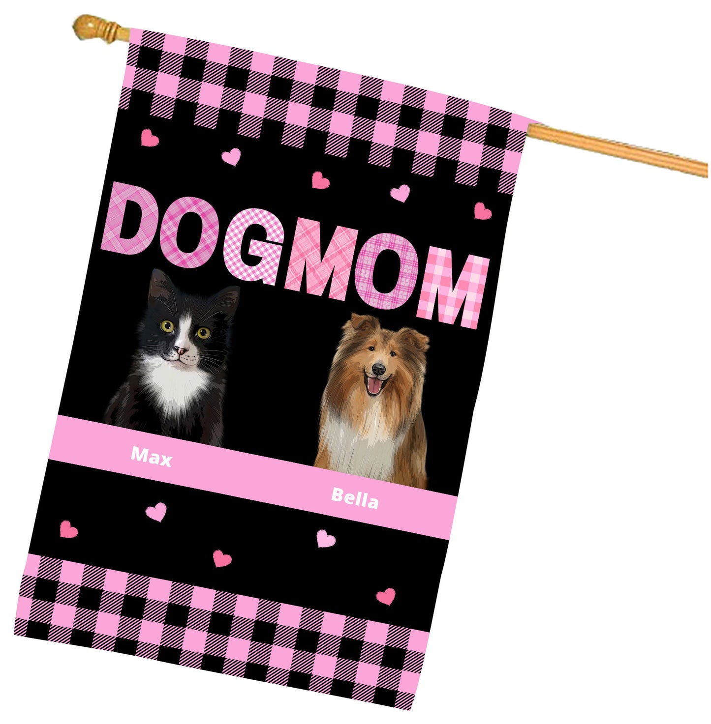 Personalized Dog MOM House Flag
