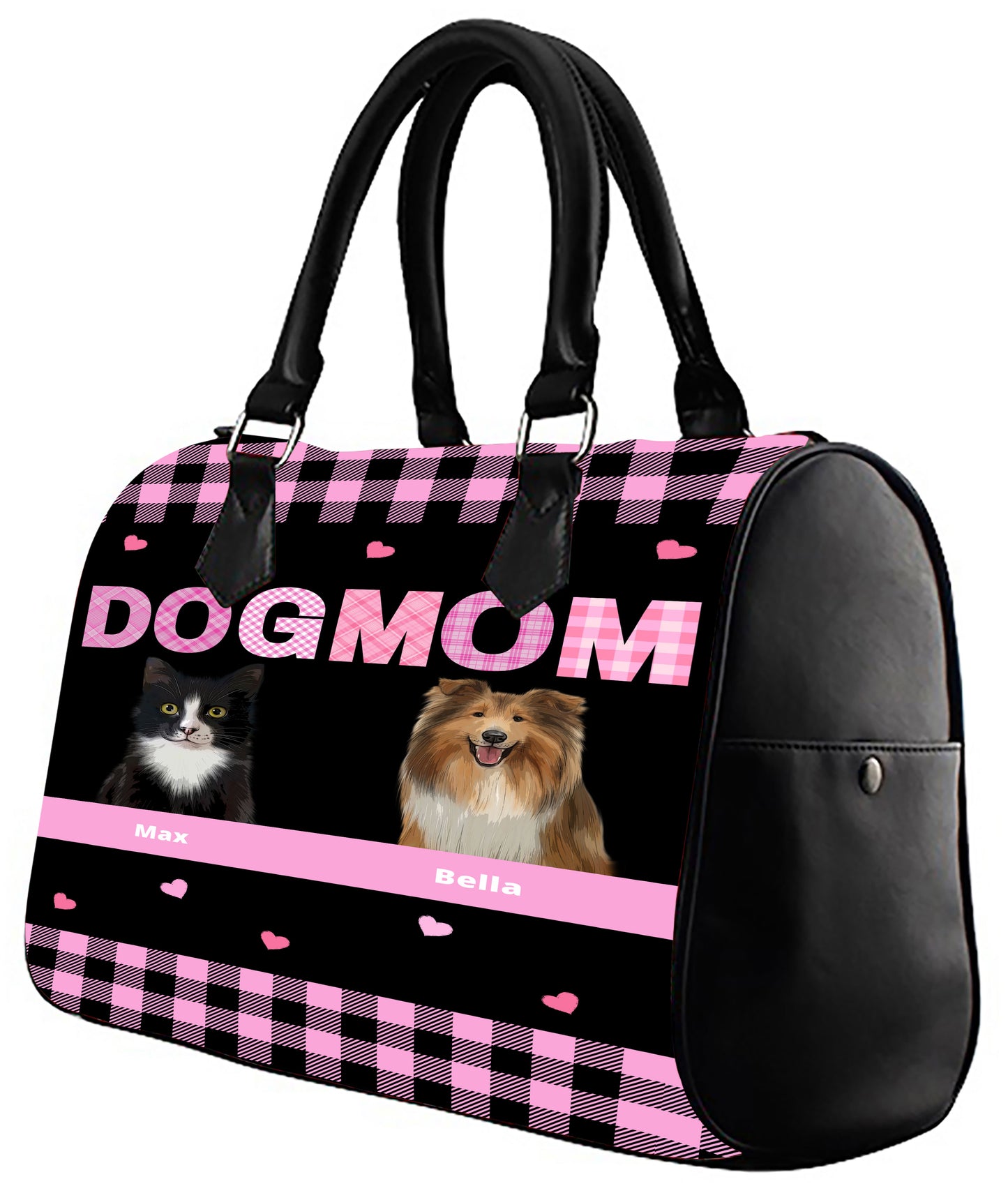 Personalized Dog Cat MOM Boston Handbag 1-10 Pets