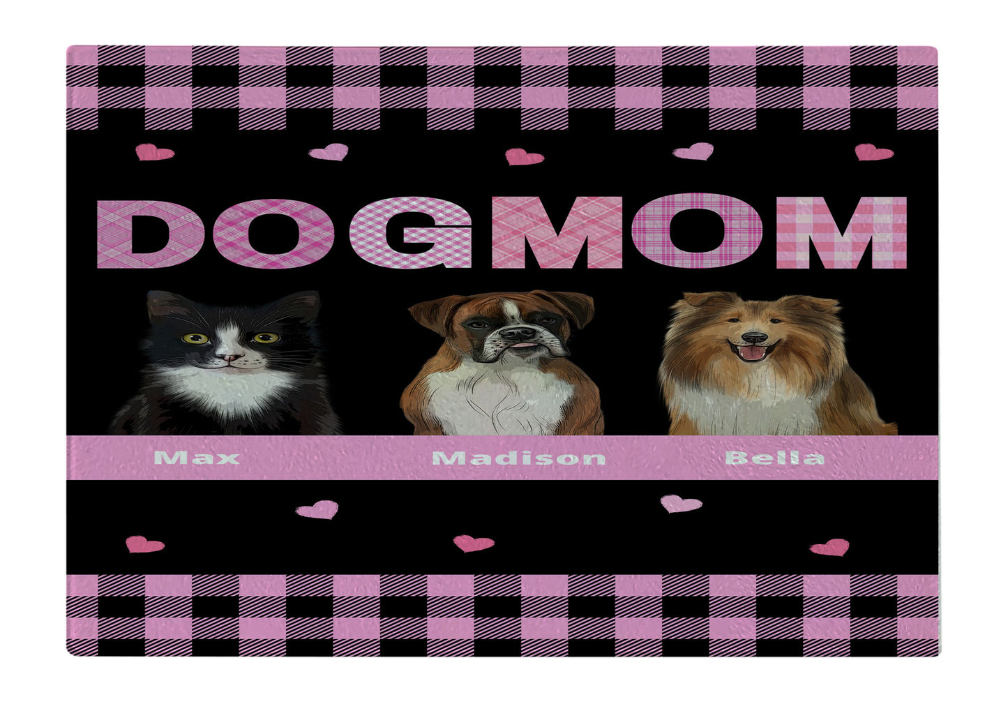 Personalized Dog MOM Cutting Board 1 to 10 Pets