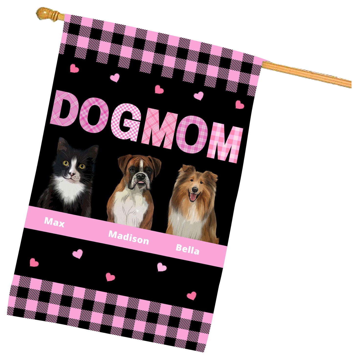 Personalized Dog MOM House Flag