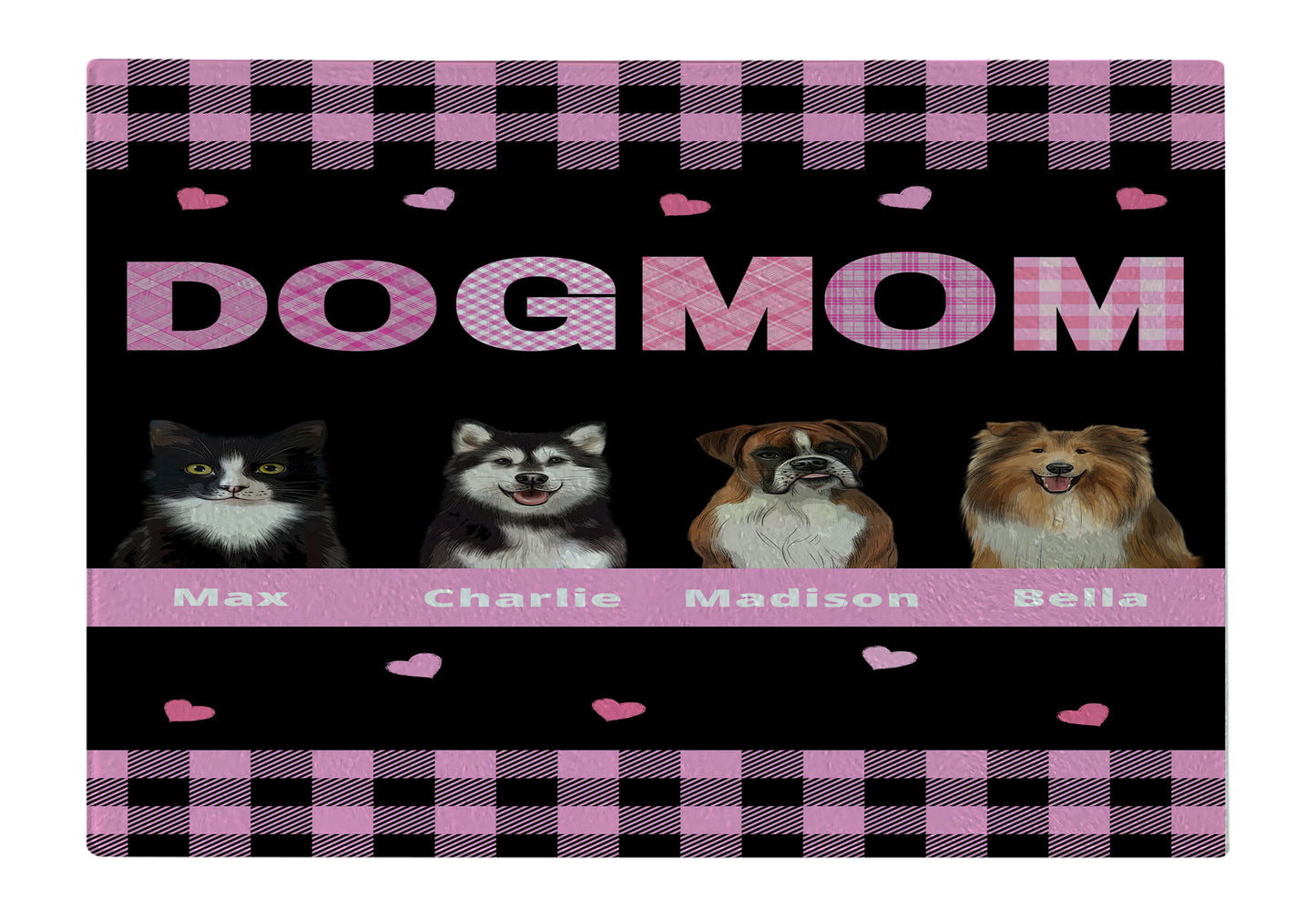 Personalized Dog MOM Cutting Board 1 to 10 Pets