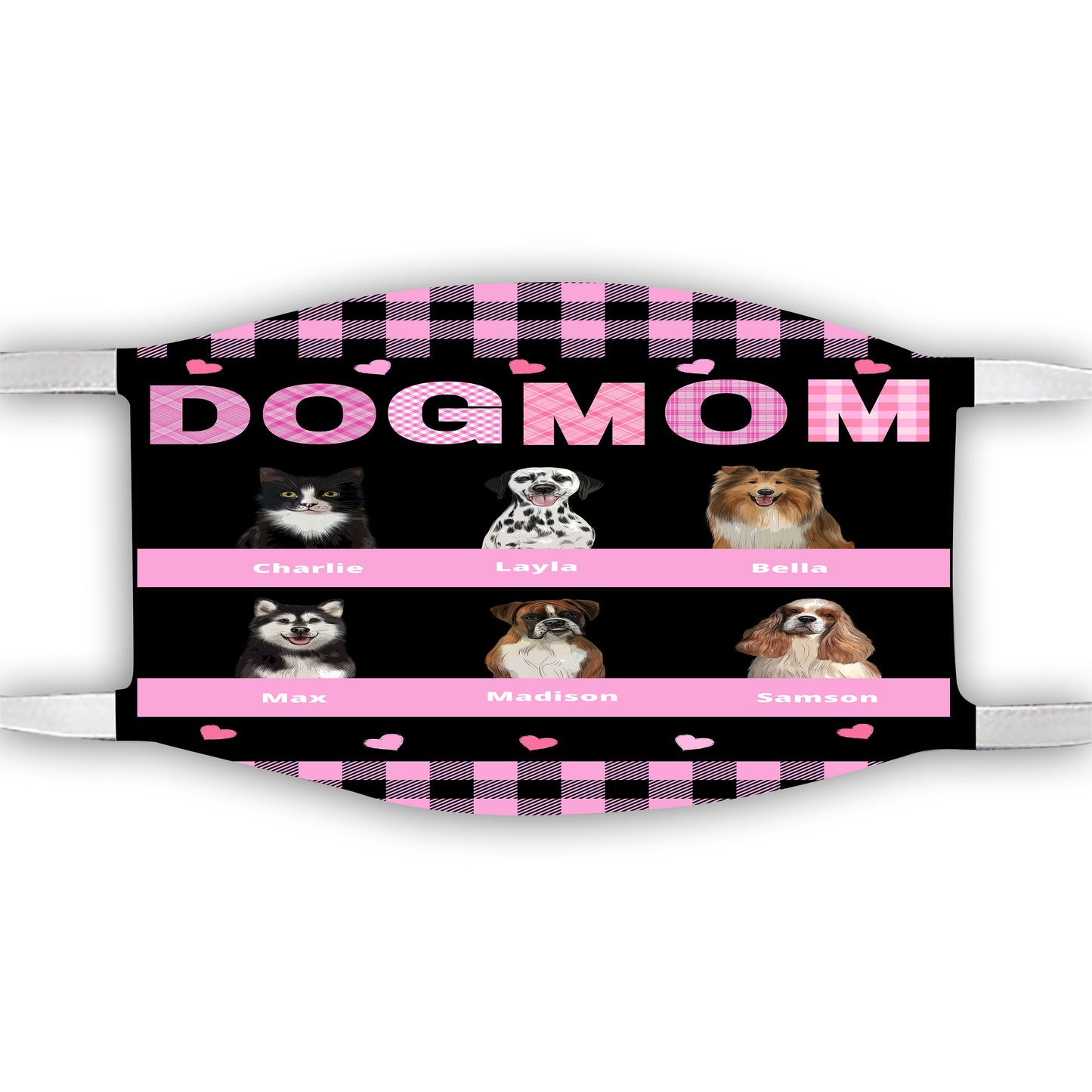 Personalized Dog Cat Pet Mom Face Mask 1-10 Pets