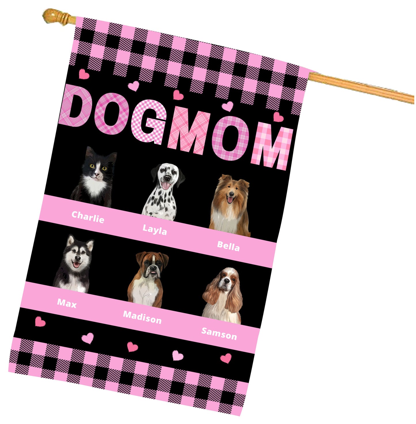 Personalized Dog MOM House Flag