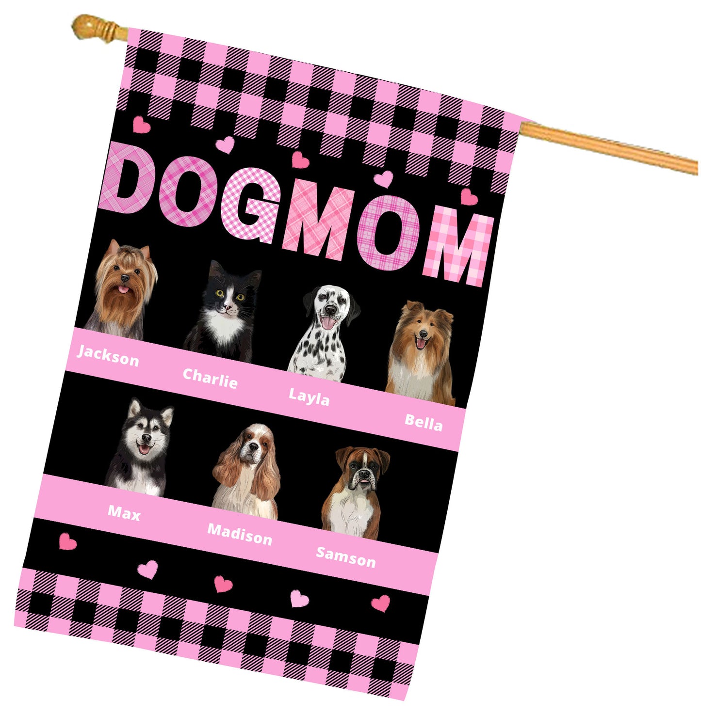 Personalized Dog MOM House Flag