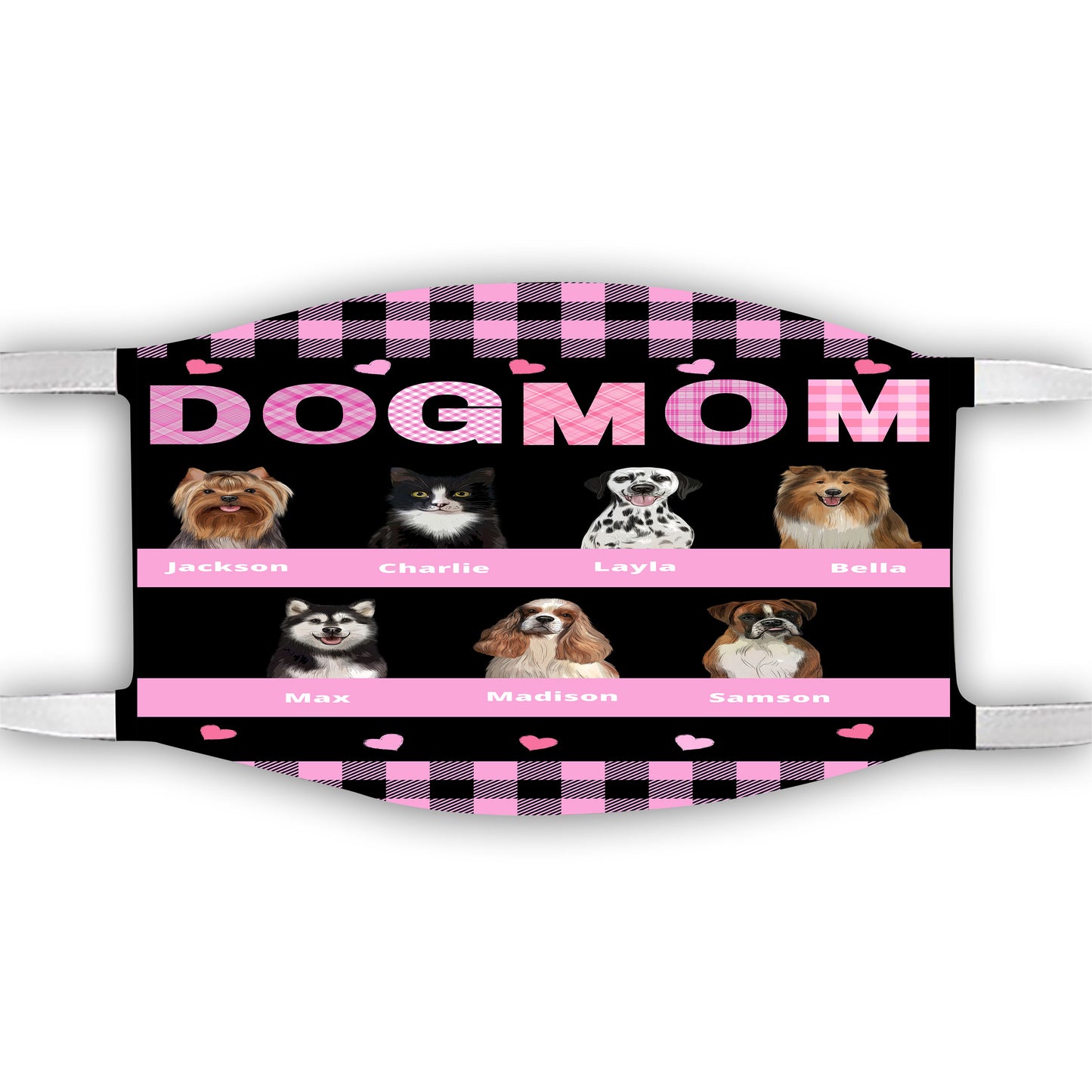 Personalized Dog Cat Pet Mom Face Mask 1-10 Pets