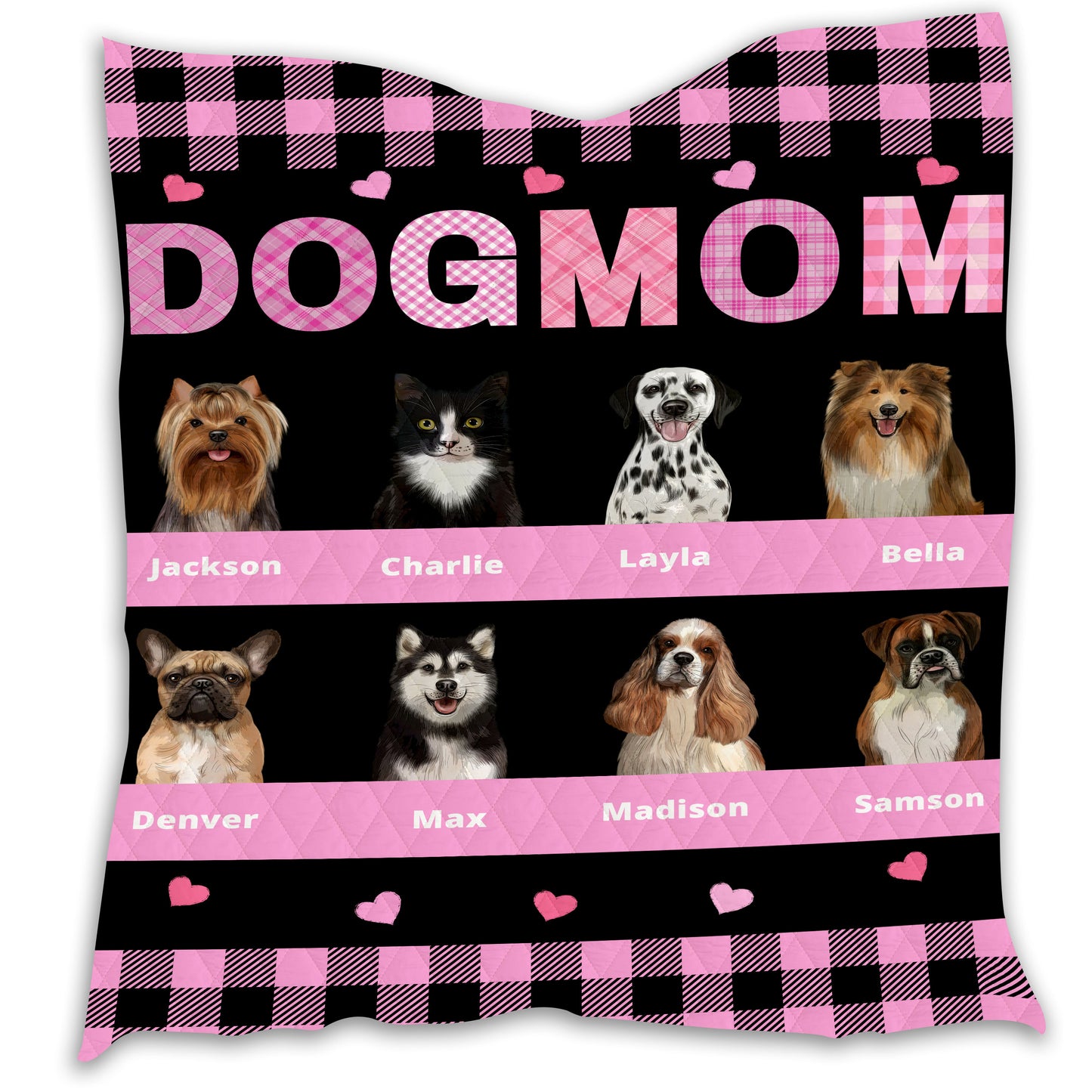 Personalized Dog Cat Pet Mom Quilt 1-10 Pets