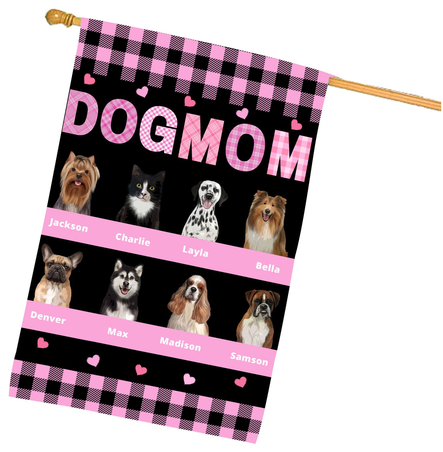Personalized Dog MOM House Flag