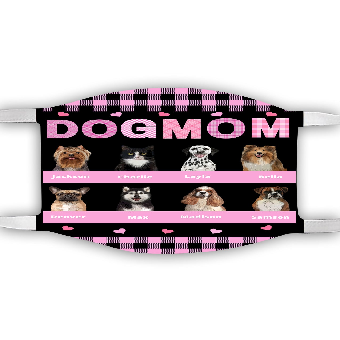 Personalized Dog Cat Pet Mom Face Mask 1-10 Pets