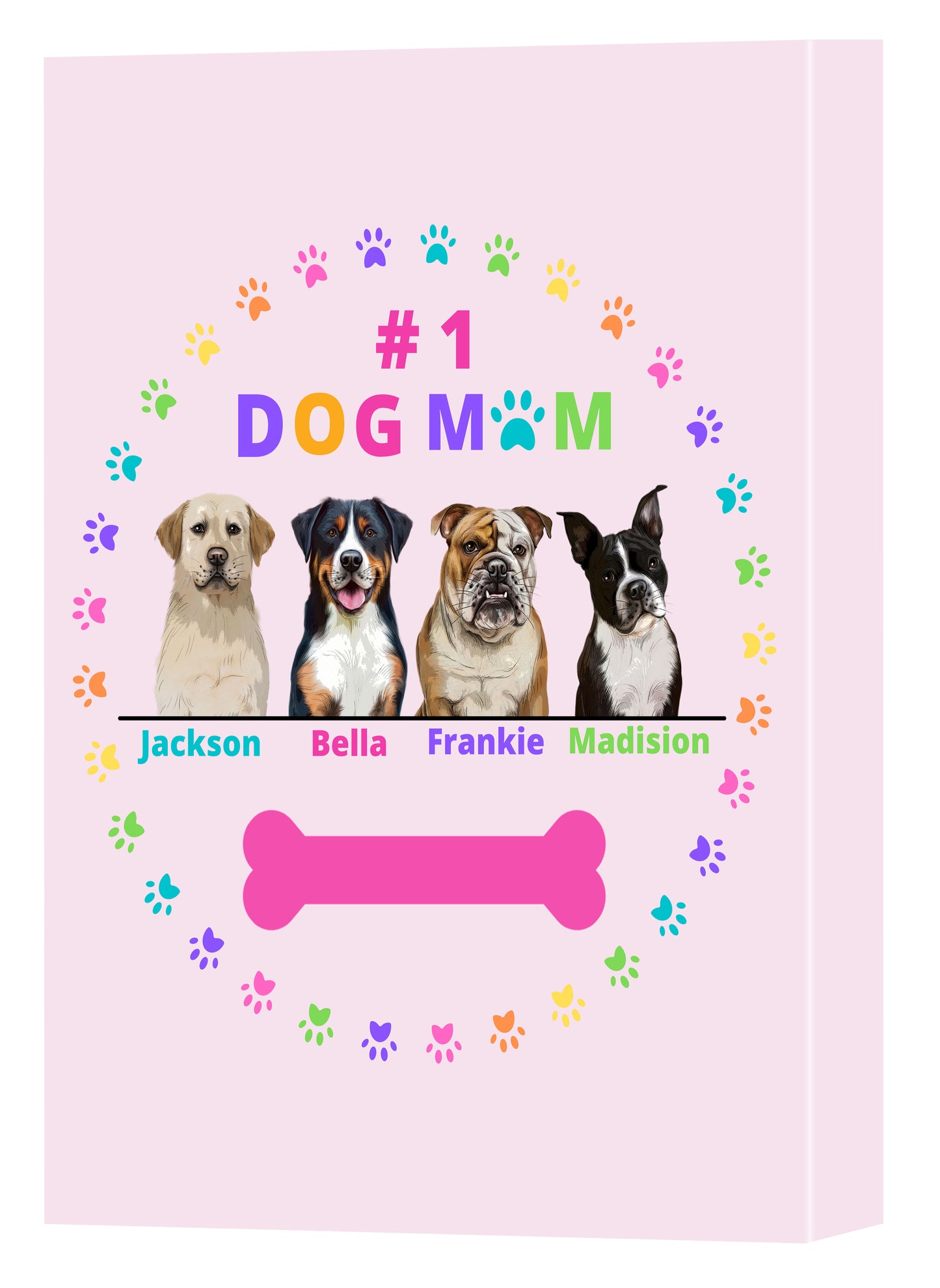 Personalized #1MOM Dog Cat Pet Canvas Print Wall Art Décor