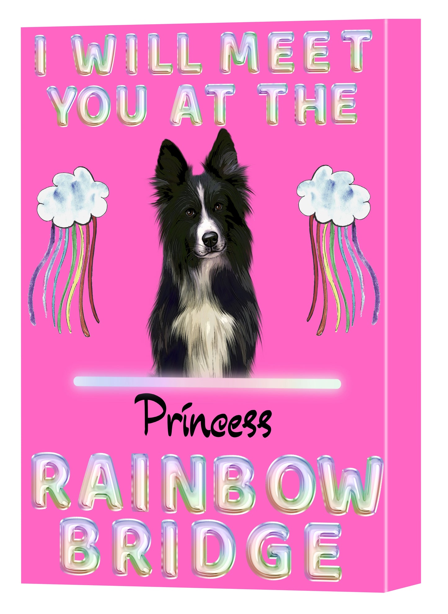 Personalized Meet You At The Rainbow Bridge Dog Cat Pets Memorial Canvas Print Wall Art Décor