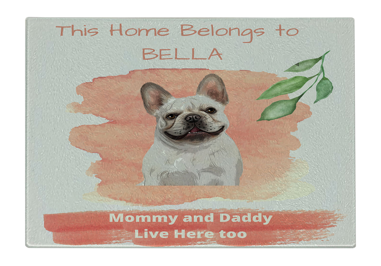 Personalized This Home Belongs To Dog Cat Pets Glass Cutting Board
