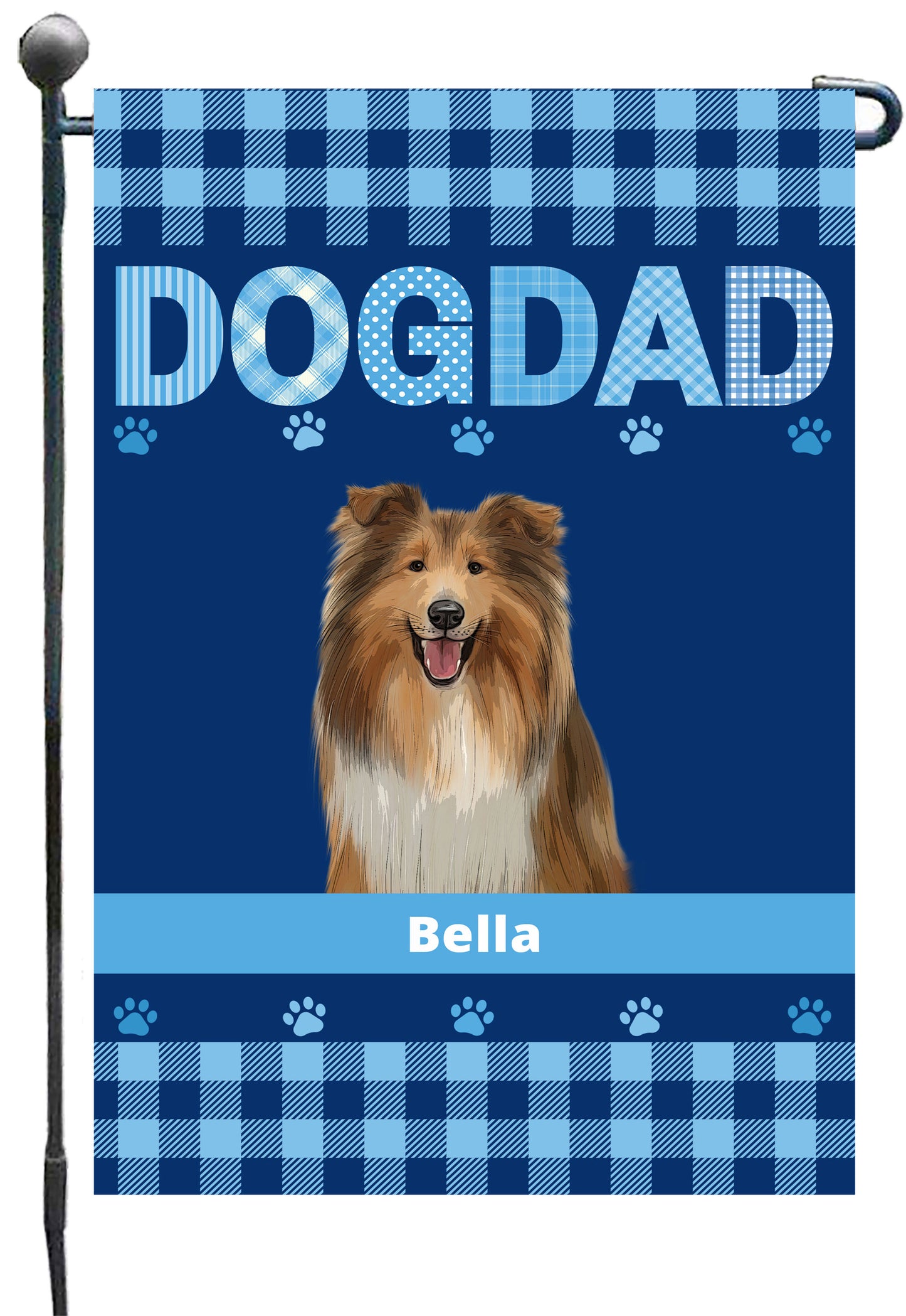 Personalized Dog DAD Garden Flag