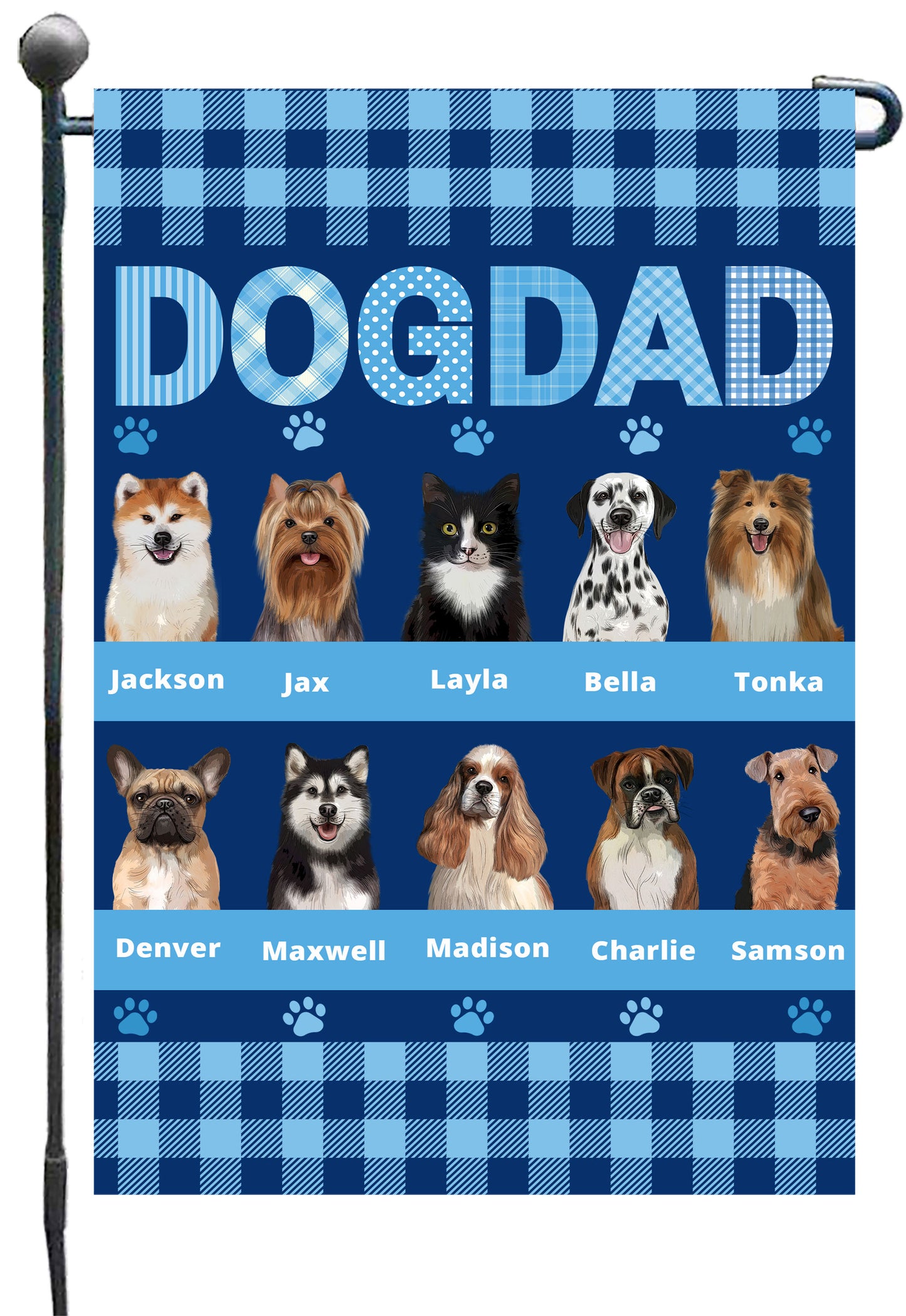 Personalized Dog DAD Garden Flag