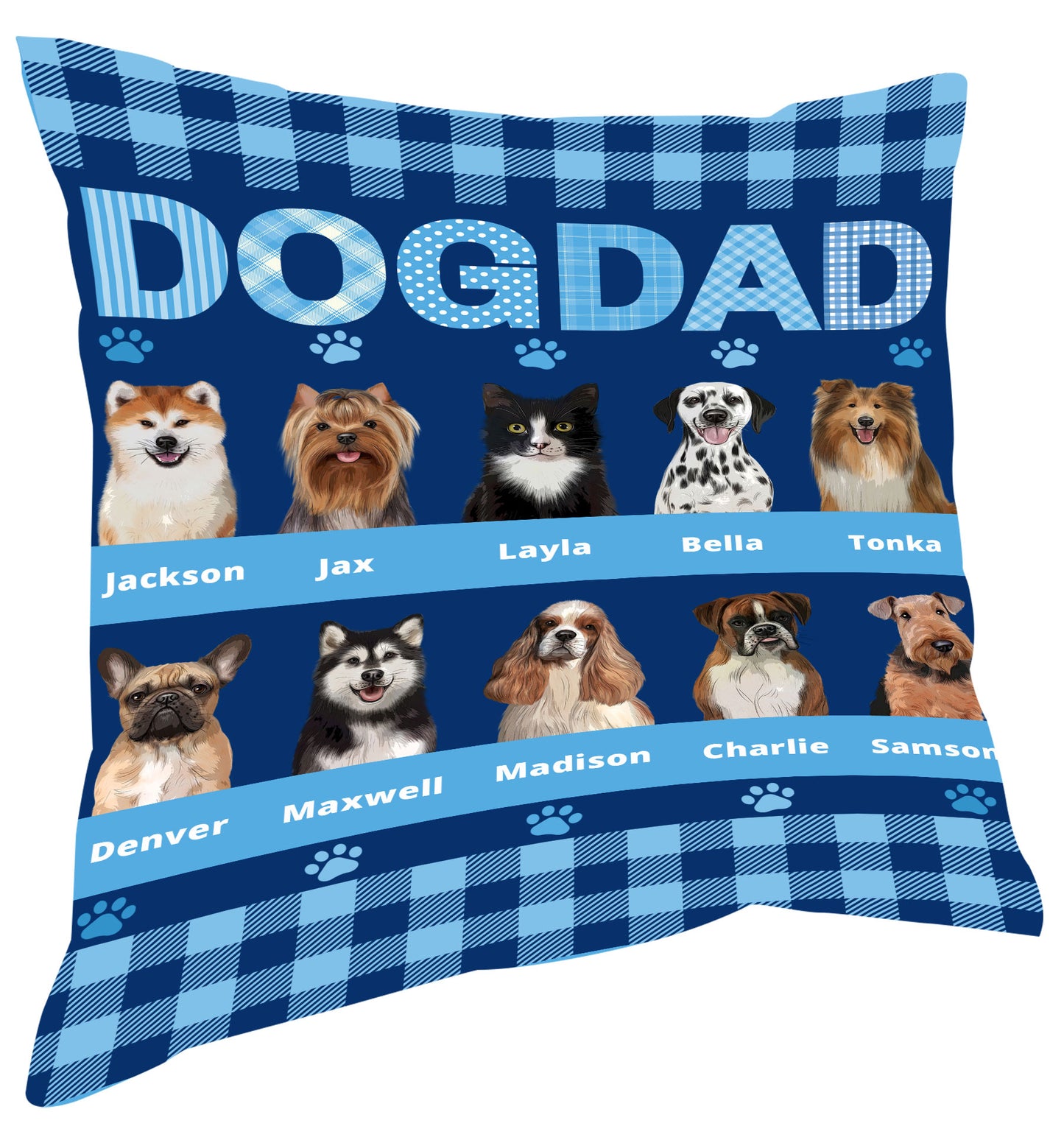 Personalized DOG DAD Pillow