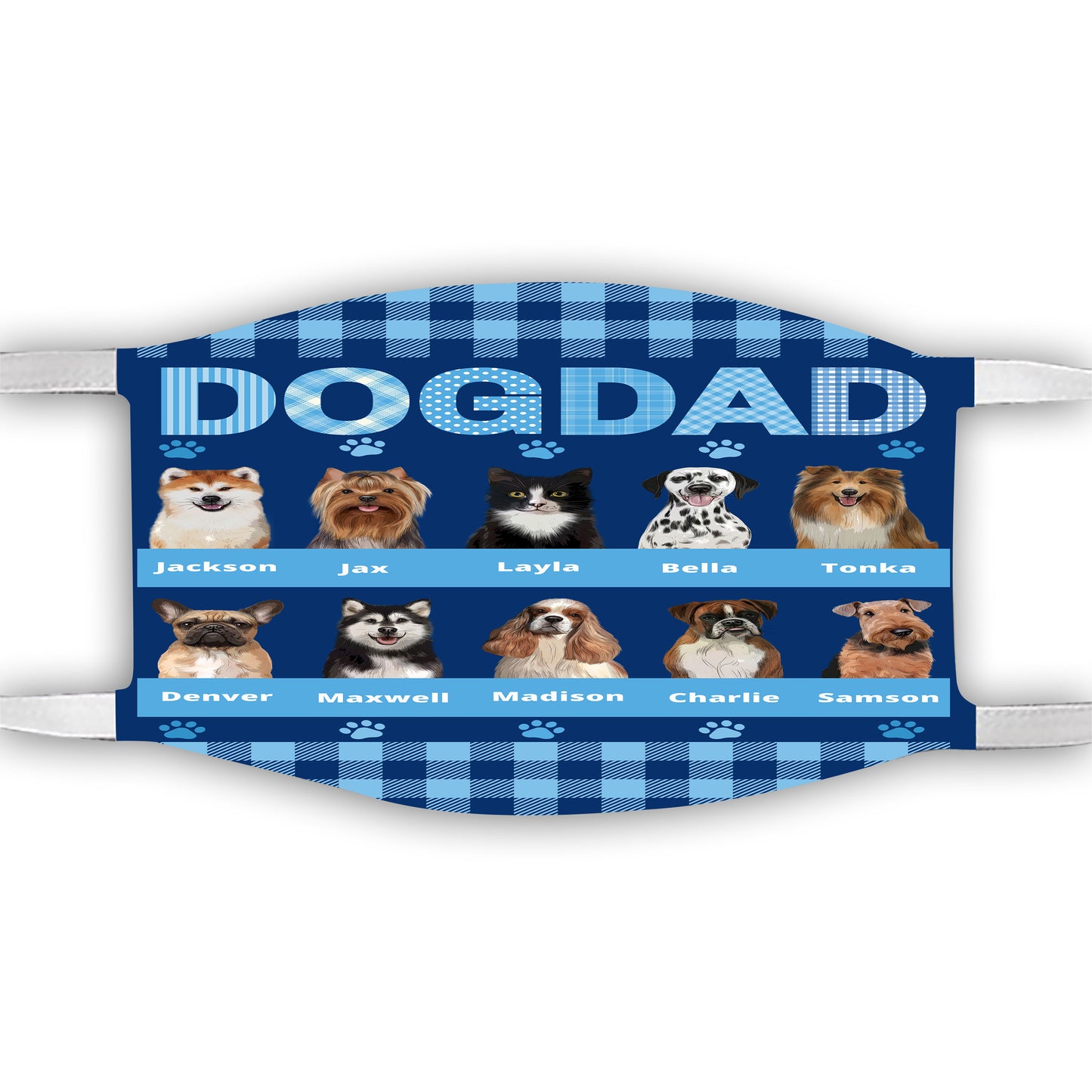 Personalized Dog Cat Pet Face Mask 1-10 Pets