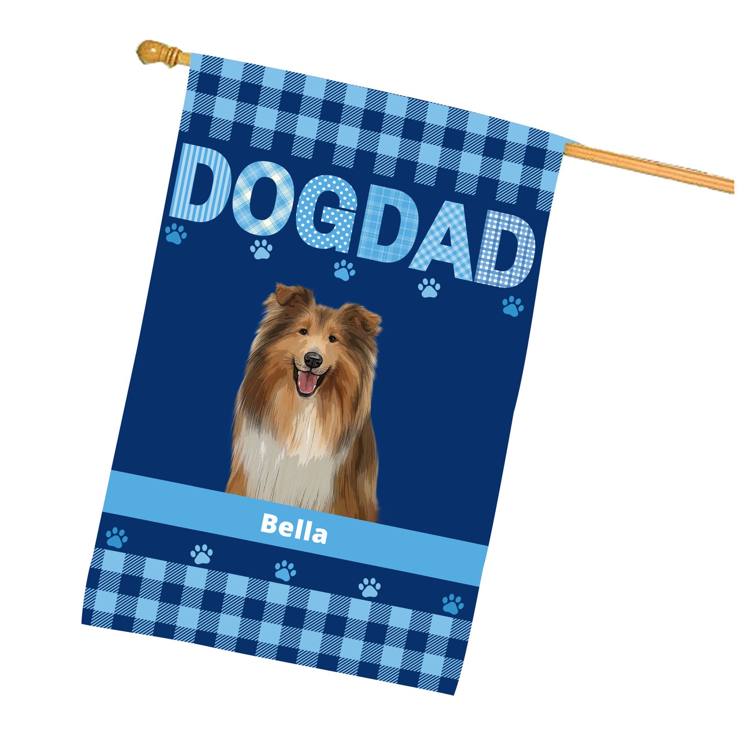 Personalized DOG DAD Dog Cat House Flag