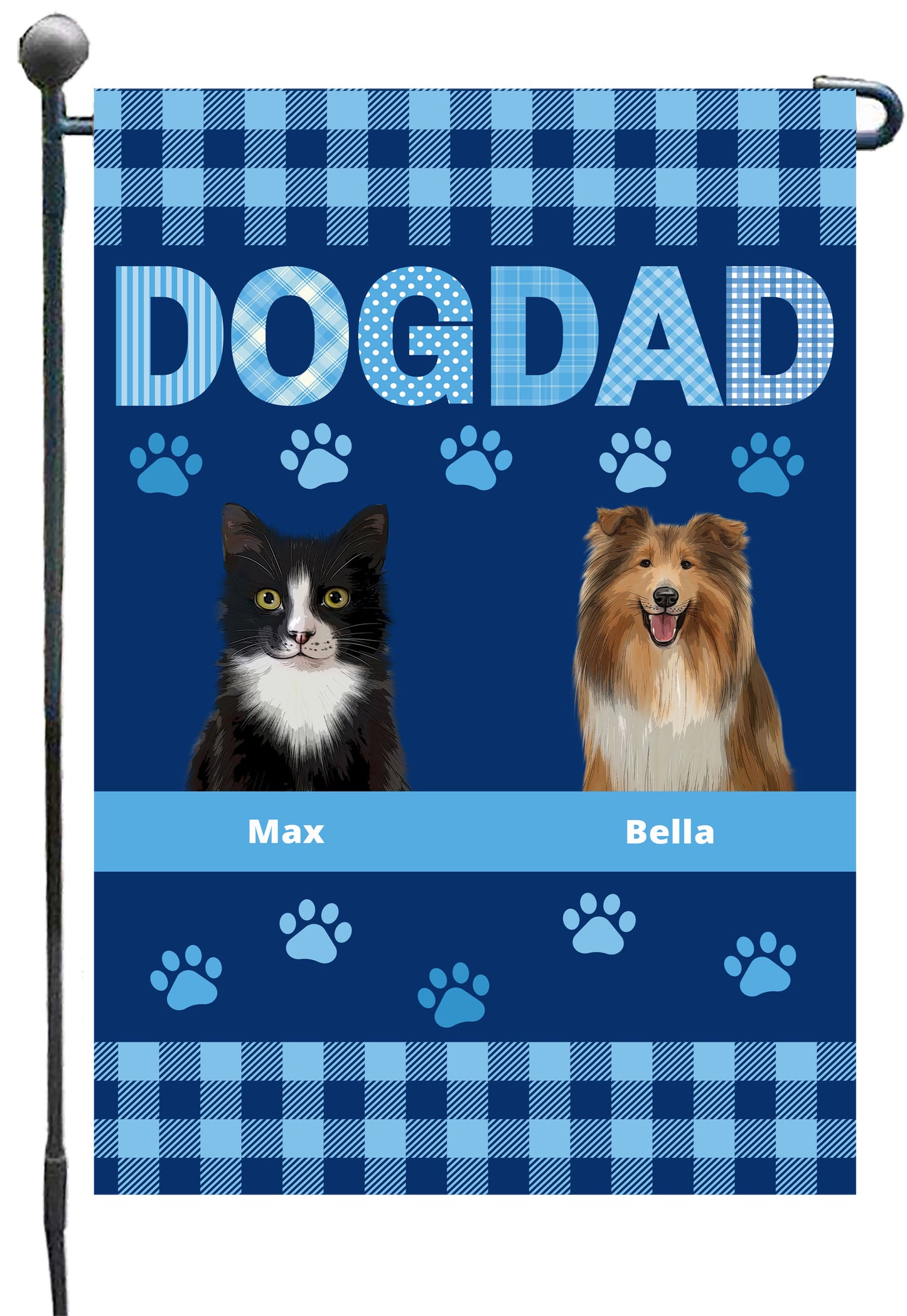 Personalized Dog DAD Garden Flag