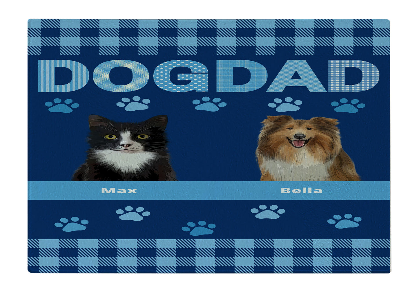 Personalized Dog DAD Cutting Board 1 to 10 Pets