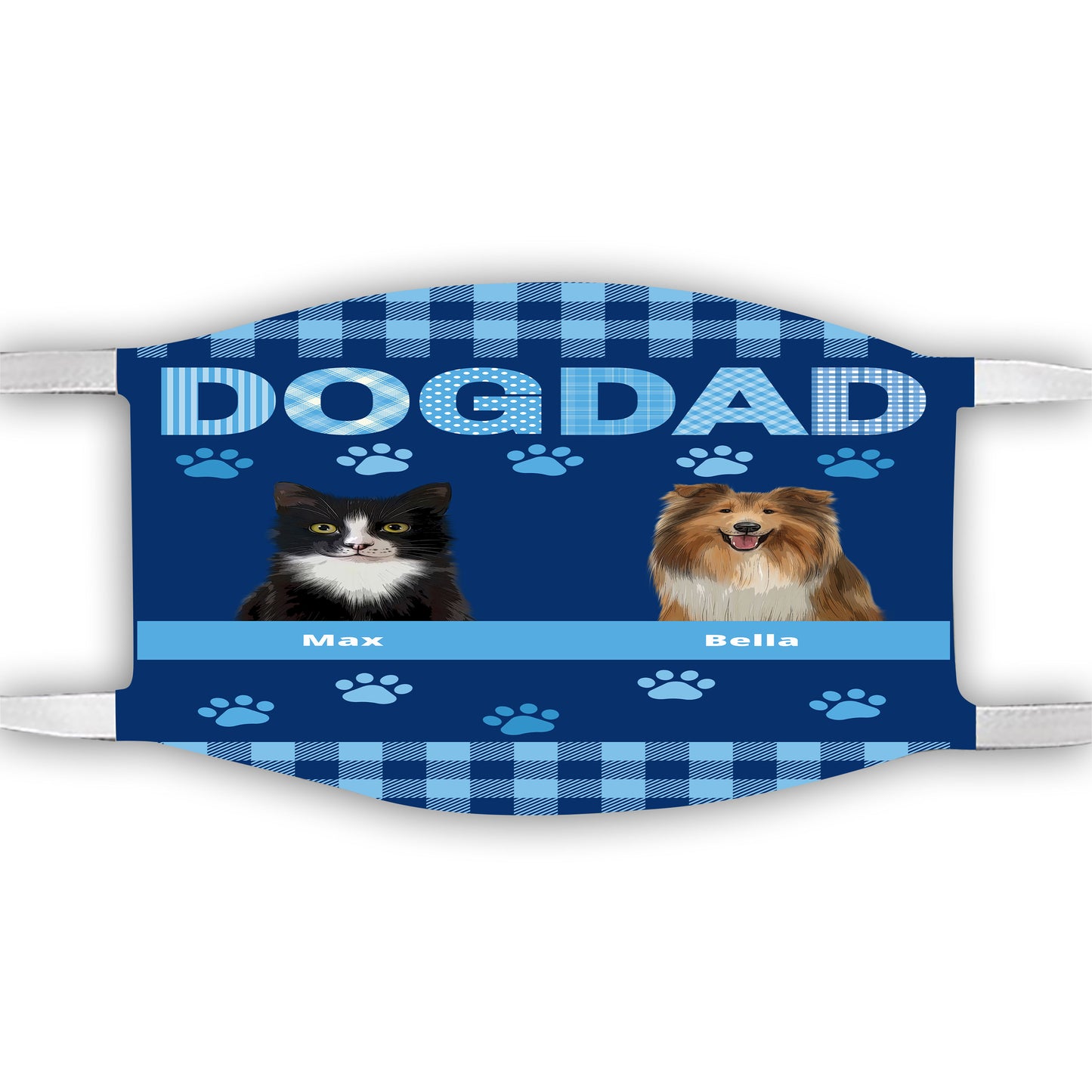 Personalized Dog Cat Pet Face Mask 1-10 Pets