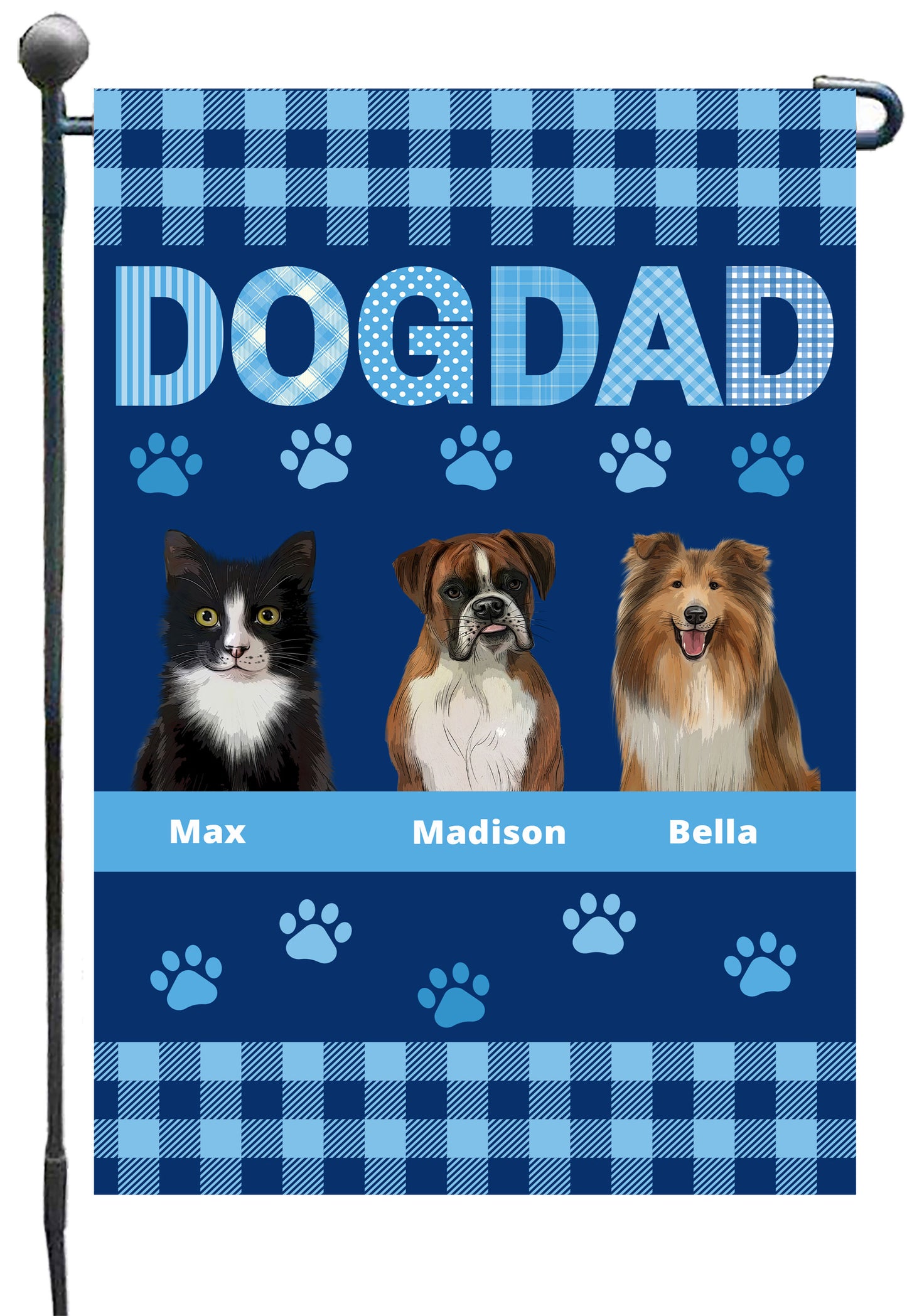 Personalized Dog DAD Garden Flag