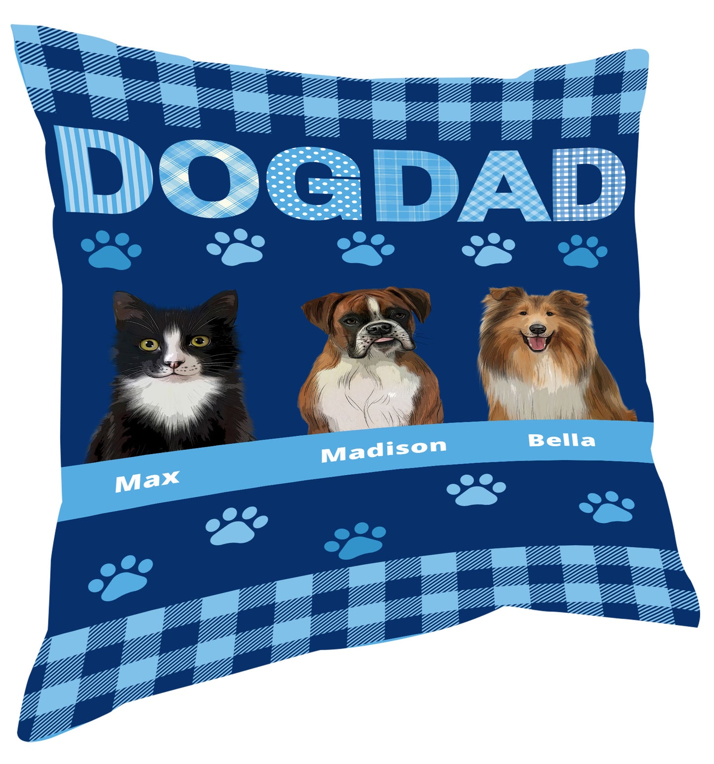 Personalized DOG DAD Pillow