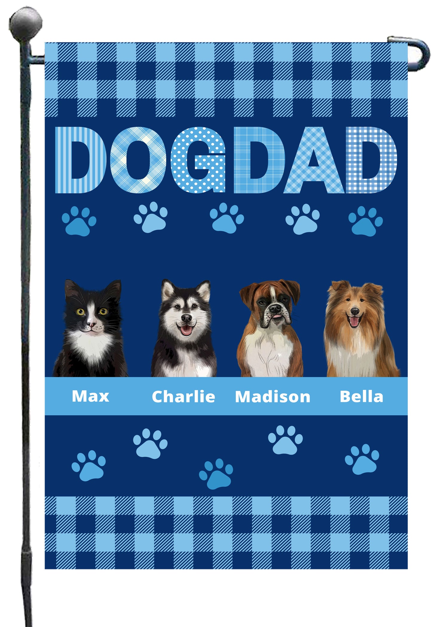 Personalized Dog DAD Garden Flag