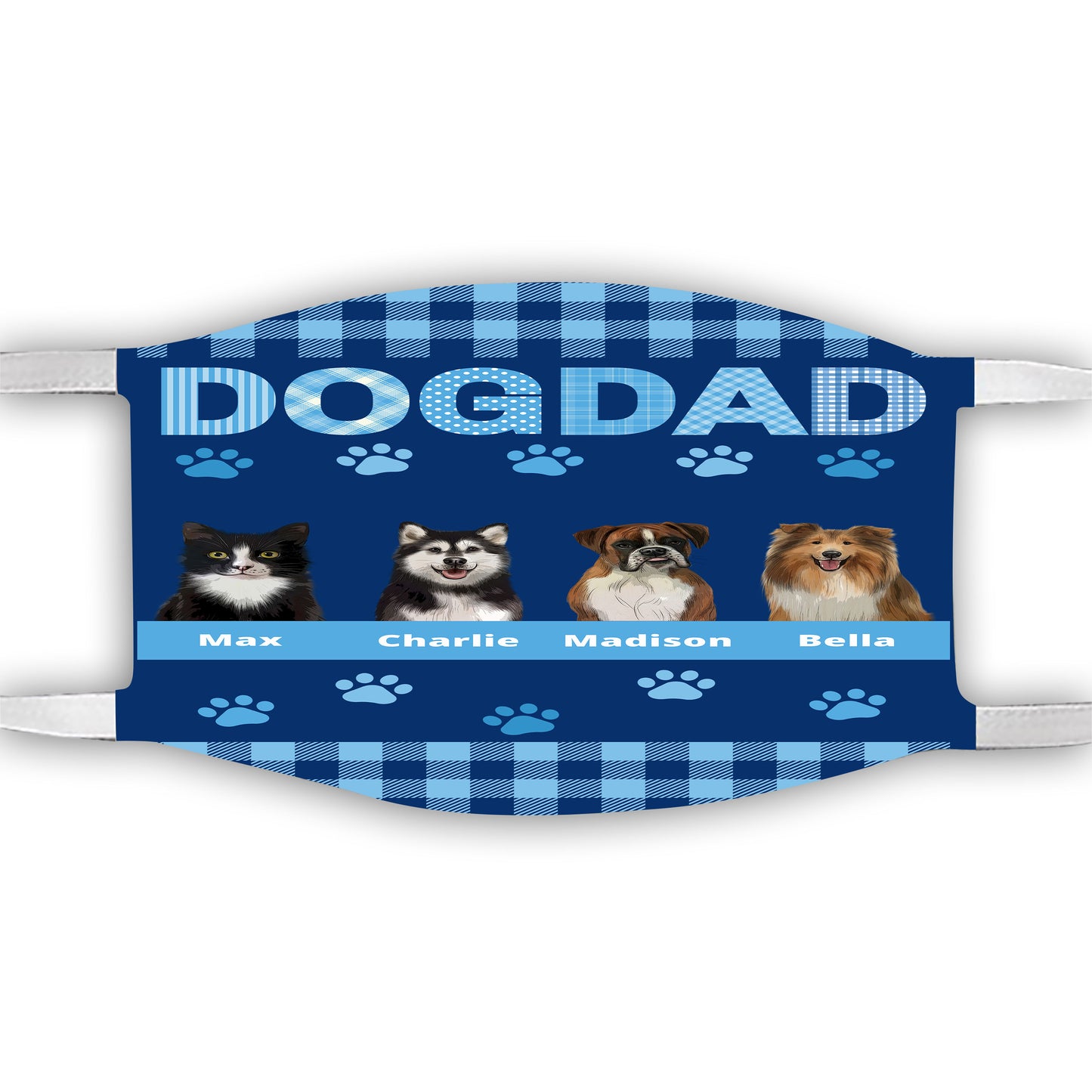 Personalized Dog Cat Pet Face Mask 1-10 Pets