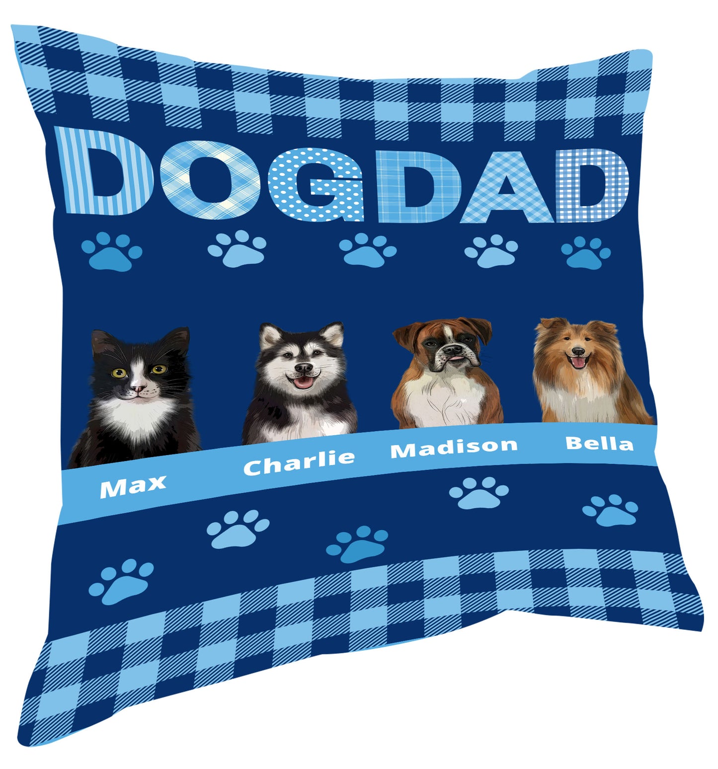 Personalized DOG DAD Pillow