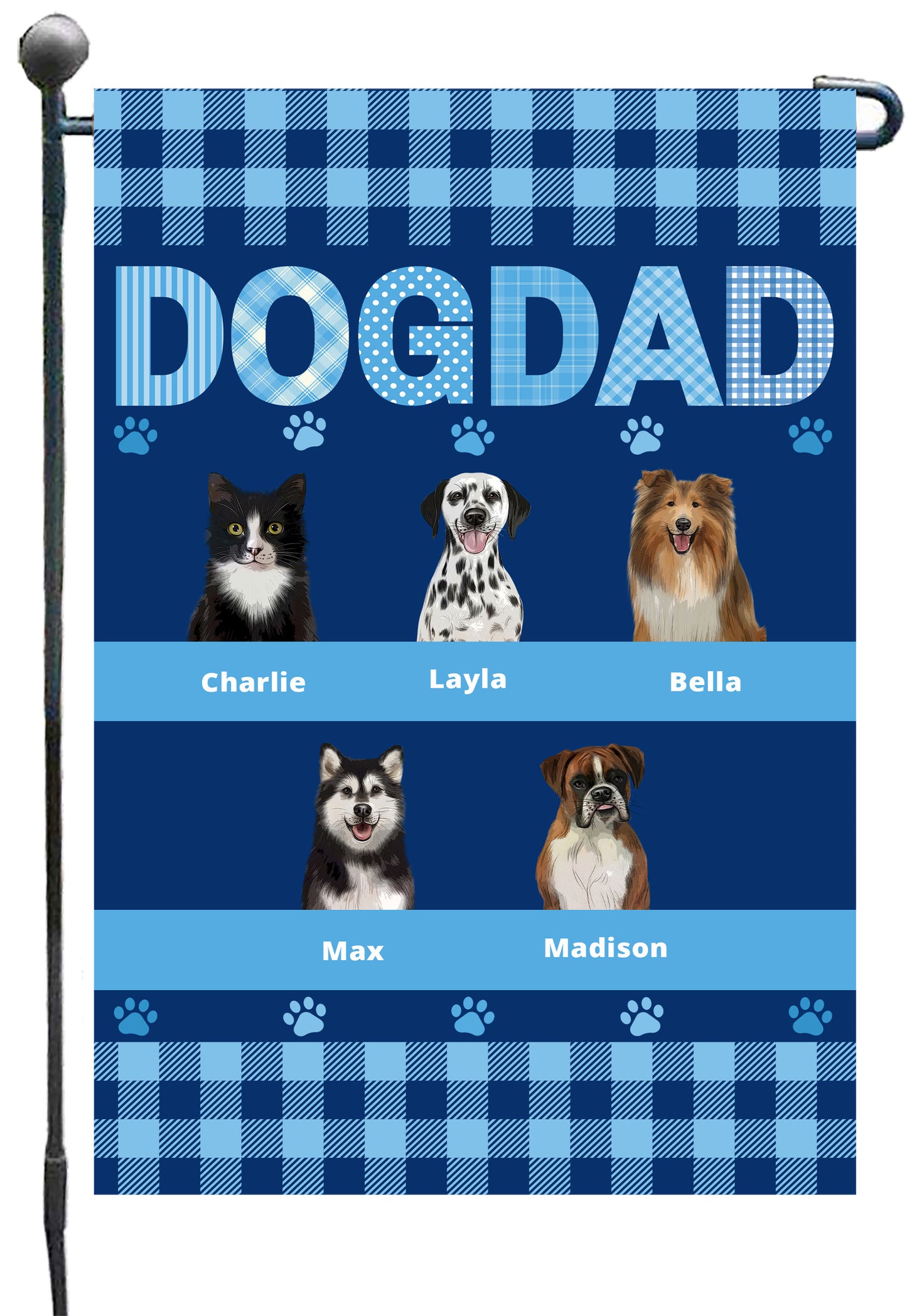 Personalized Dog DAD Garden Flag